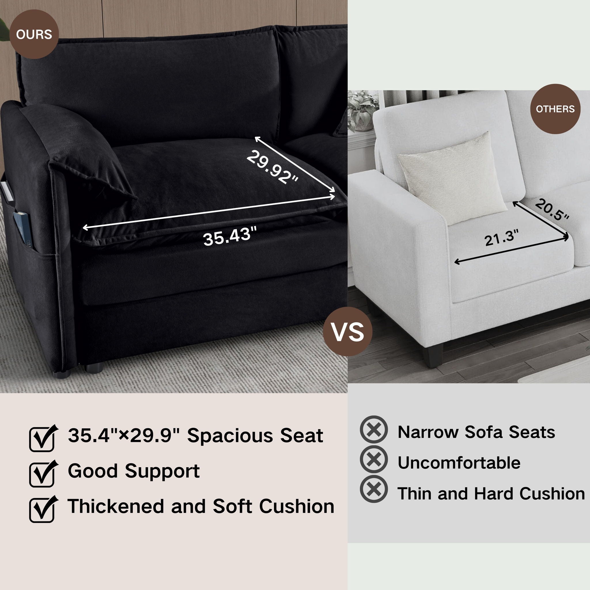 Oversized Chair With Movable Ottoman, Soft Upholstered Lounge Chair