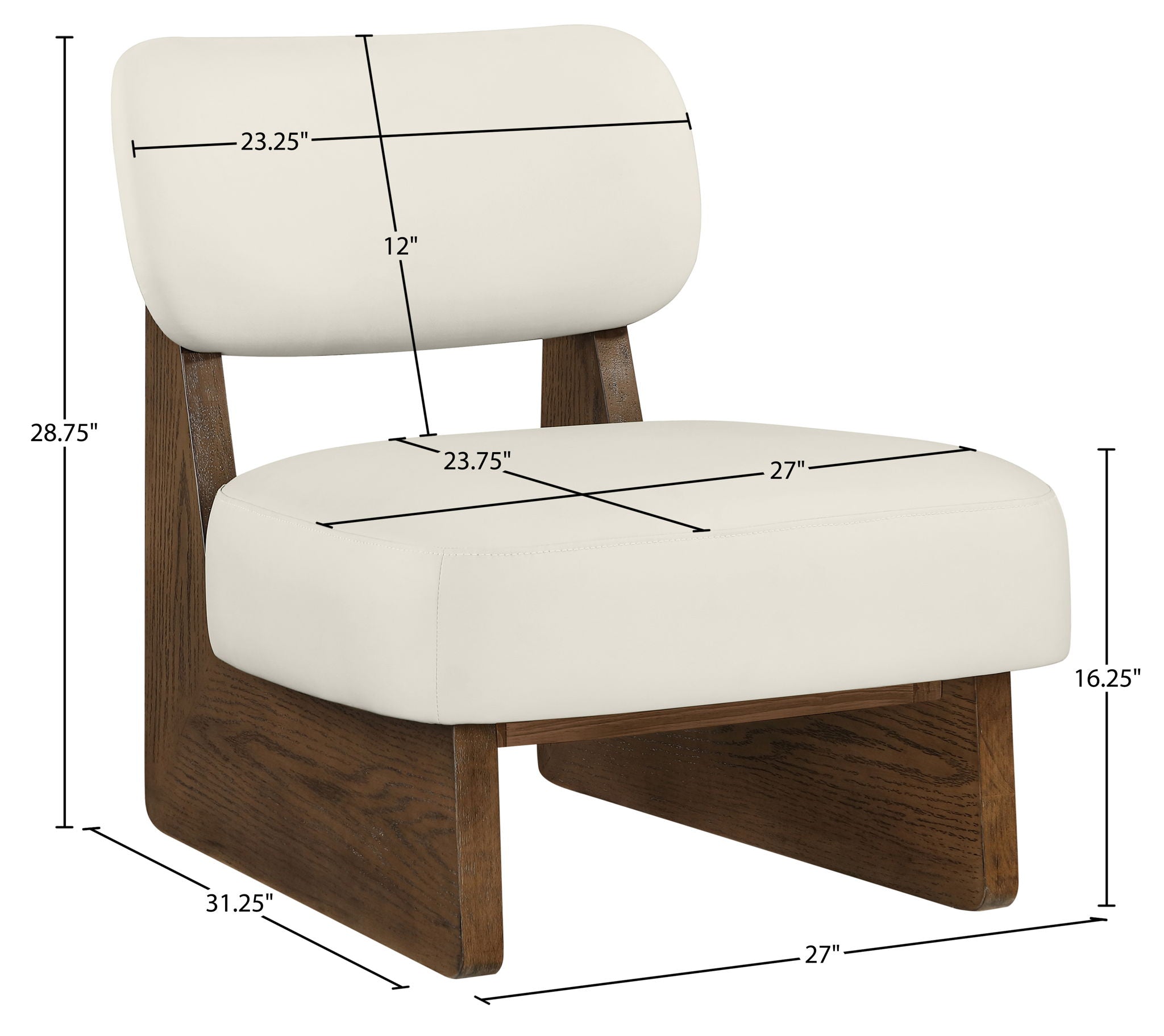 Vetra - Vegan Leather Upholstered Accent Chair With Brown Base