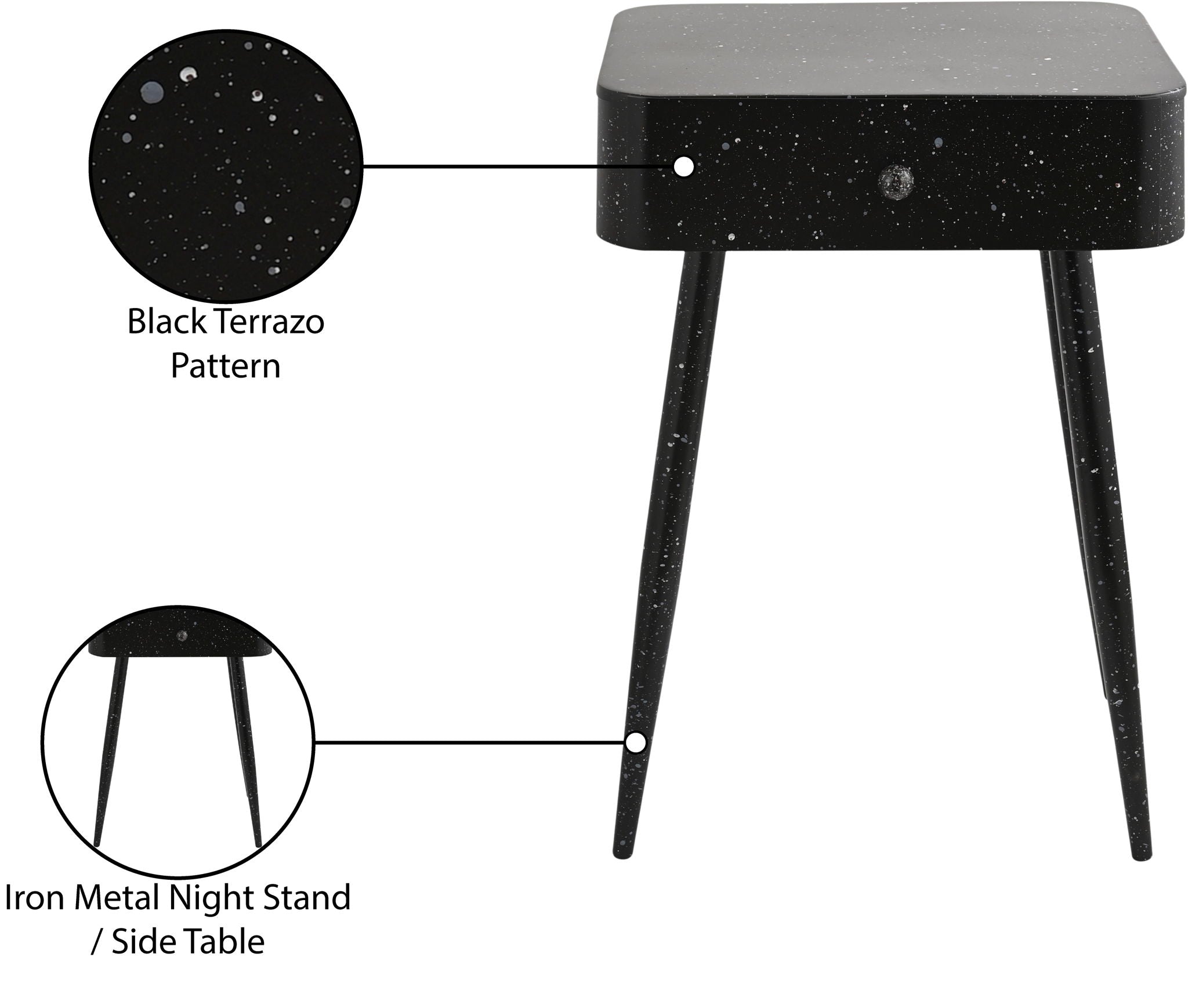 Rylan - Iron Nightstand