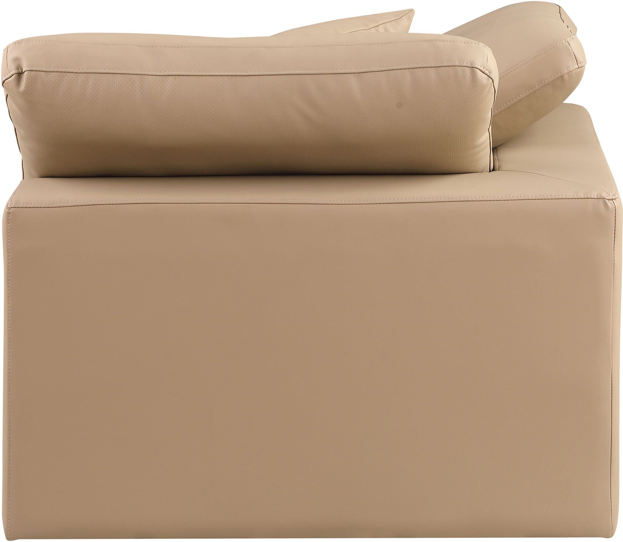 Comfy - Faux Leather Corner Chair - Tan