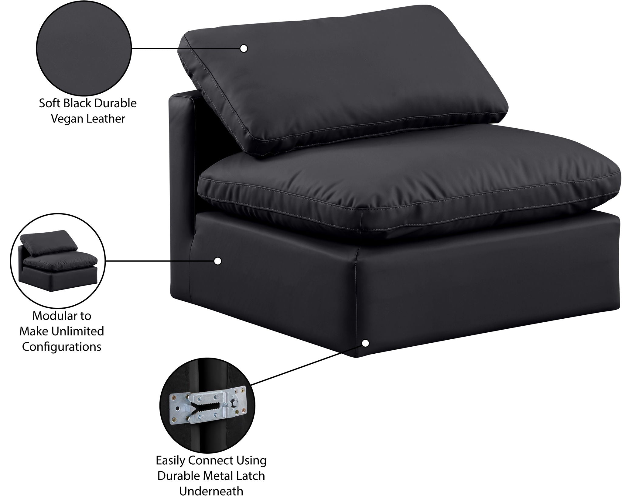 Indulge - Faux Leather Armless Chair