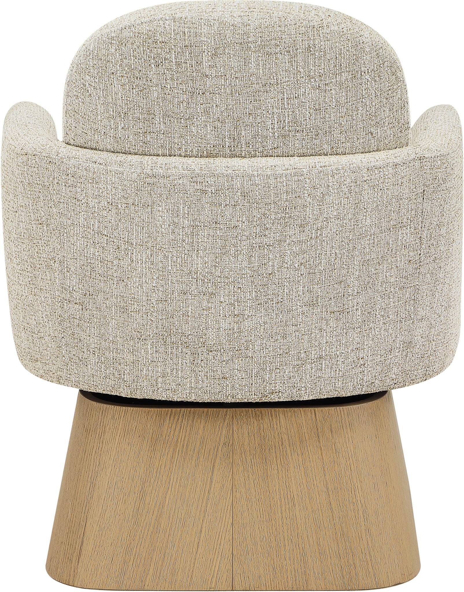 Marlowe - Linen Textured Fabric Upholstered Swivel Accent Chair - Stained Natural