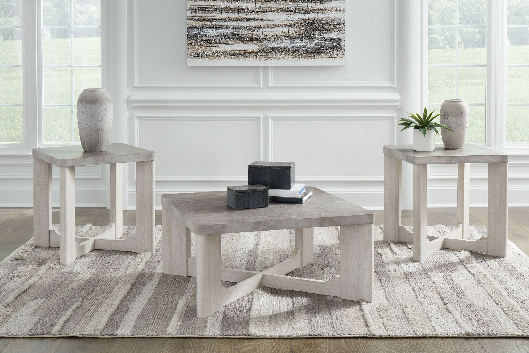 Garnilly - Occasional Table Set (Set of 3) - Whitewash