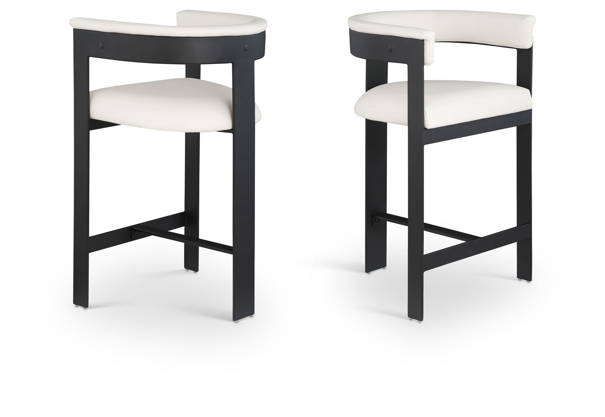 Romeo - Faux Leather Counter Stool With Black Base (Set of 2)