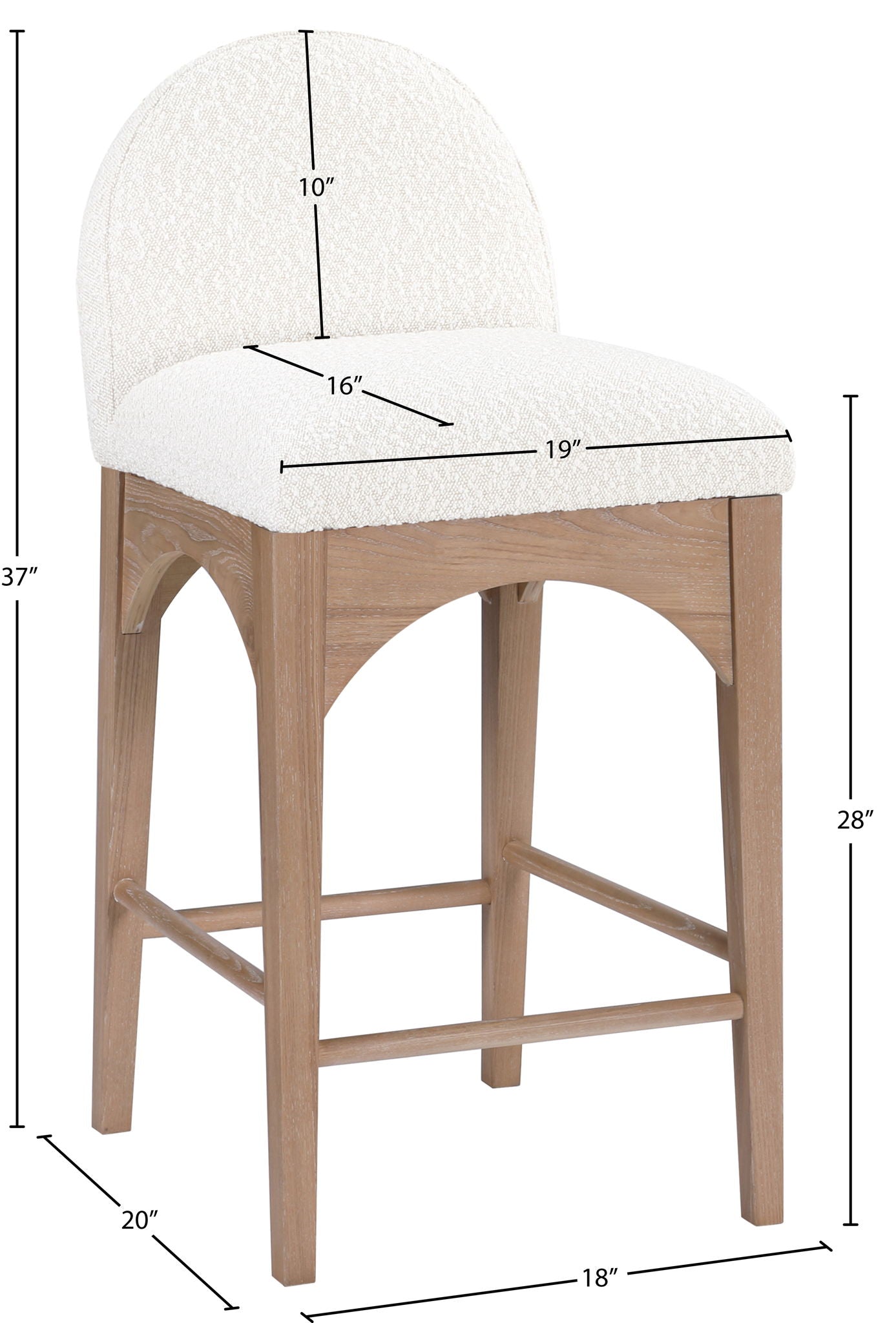 Waldorf - Boucle Stool With Natural Legs