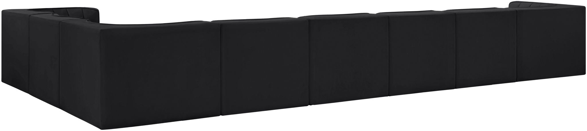 Rummi - Velvet Performance Fabric Upholstered 8 Piece Modular Sectional (With 3 Corner Chairs)