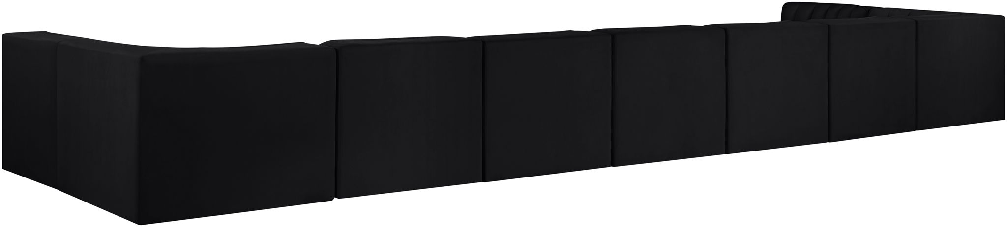 Rummi - Armless Velvet Performance Fabric Upholstered 9 Piece Modular Sectional