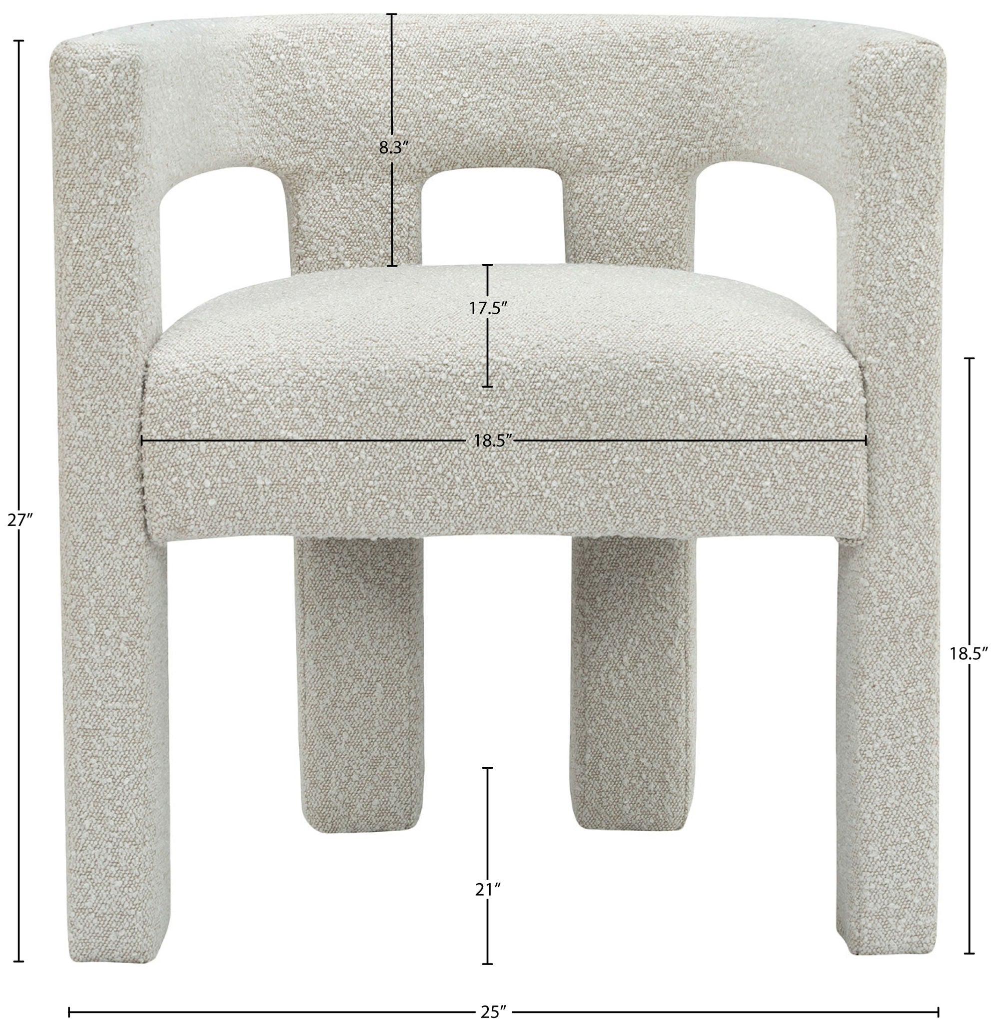 Athena - Boucle Fabric Dining Chair