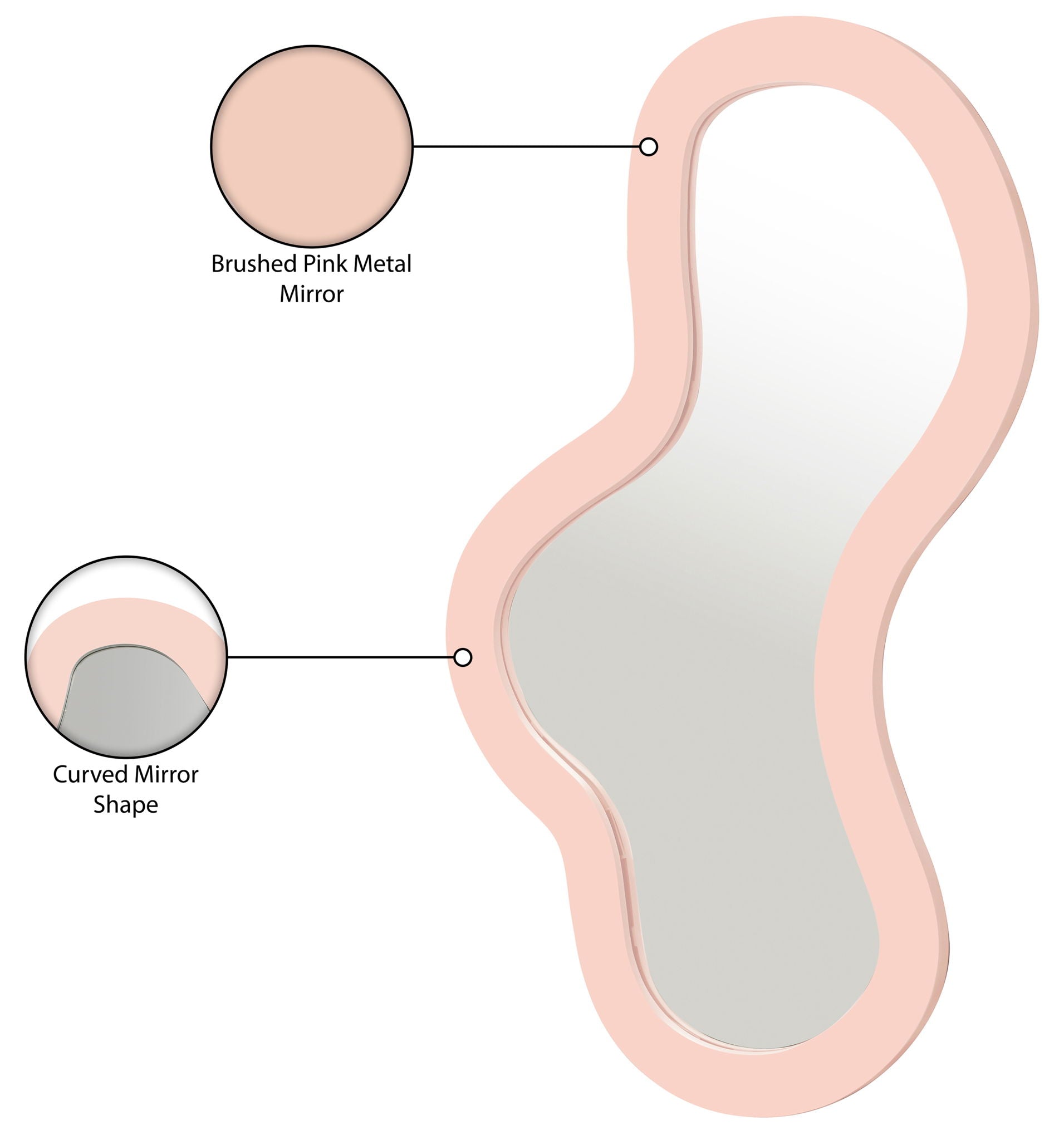 Oblique - Metal Frame Mirror