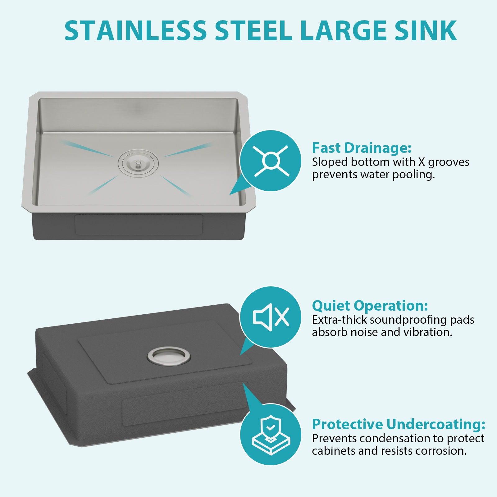 Undermount Sink, Low Depth Single Bowl