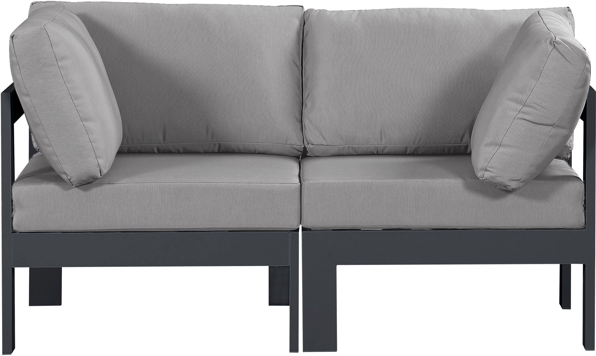 Nizuc - Outdoor Patio 2 Seat Modular Sofa With Gray Frame