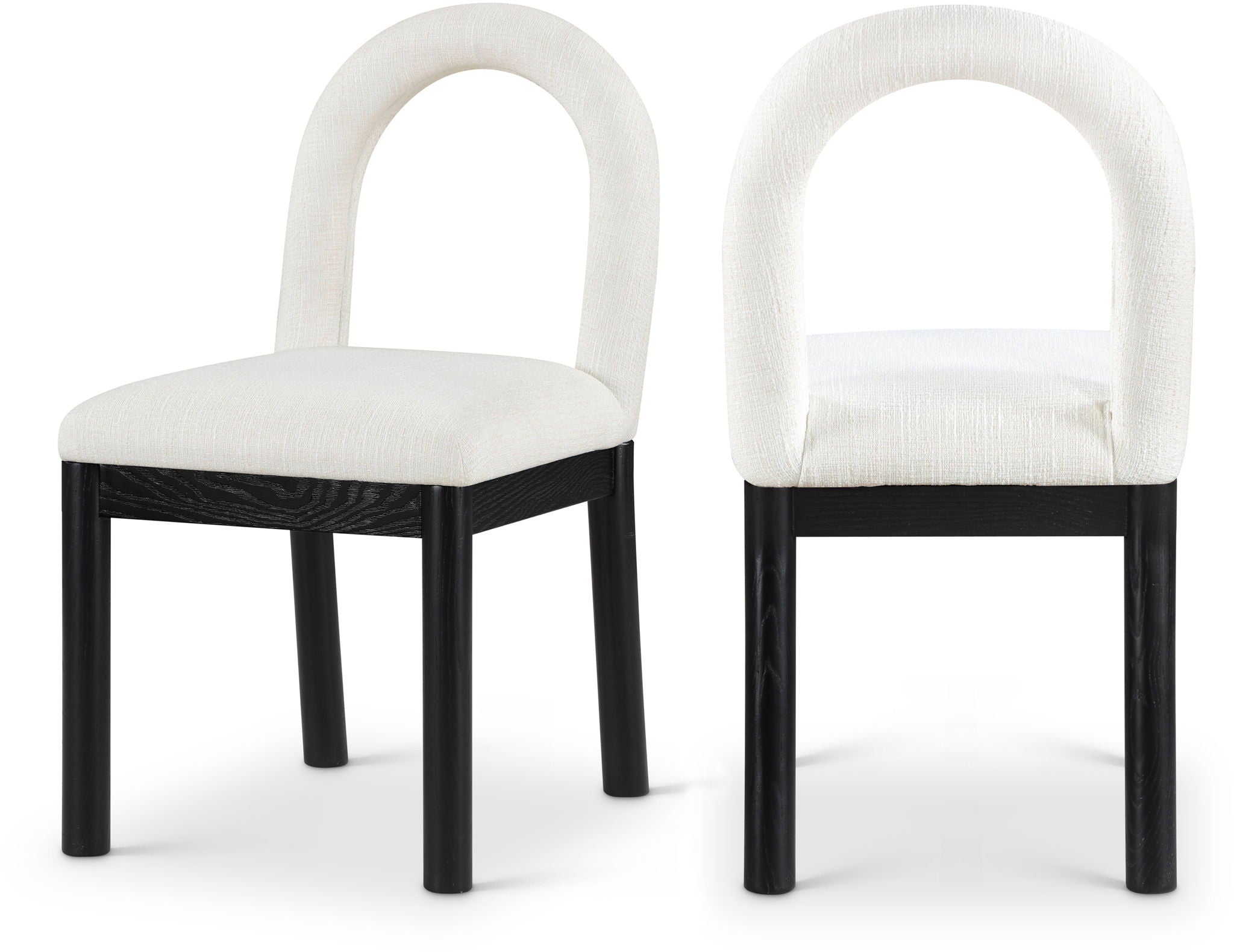 Conrad - Linen Dining Chair With Black Legs