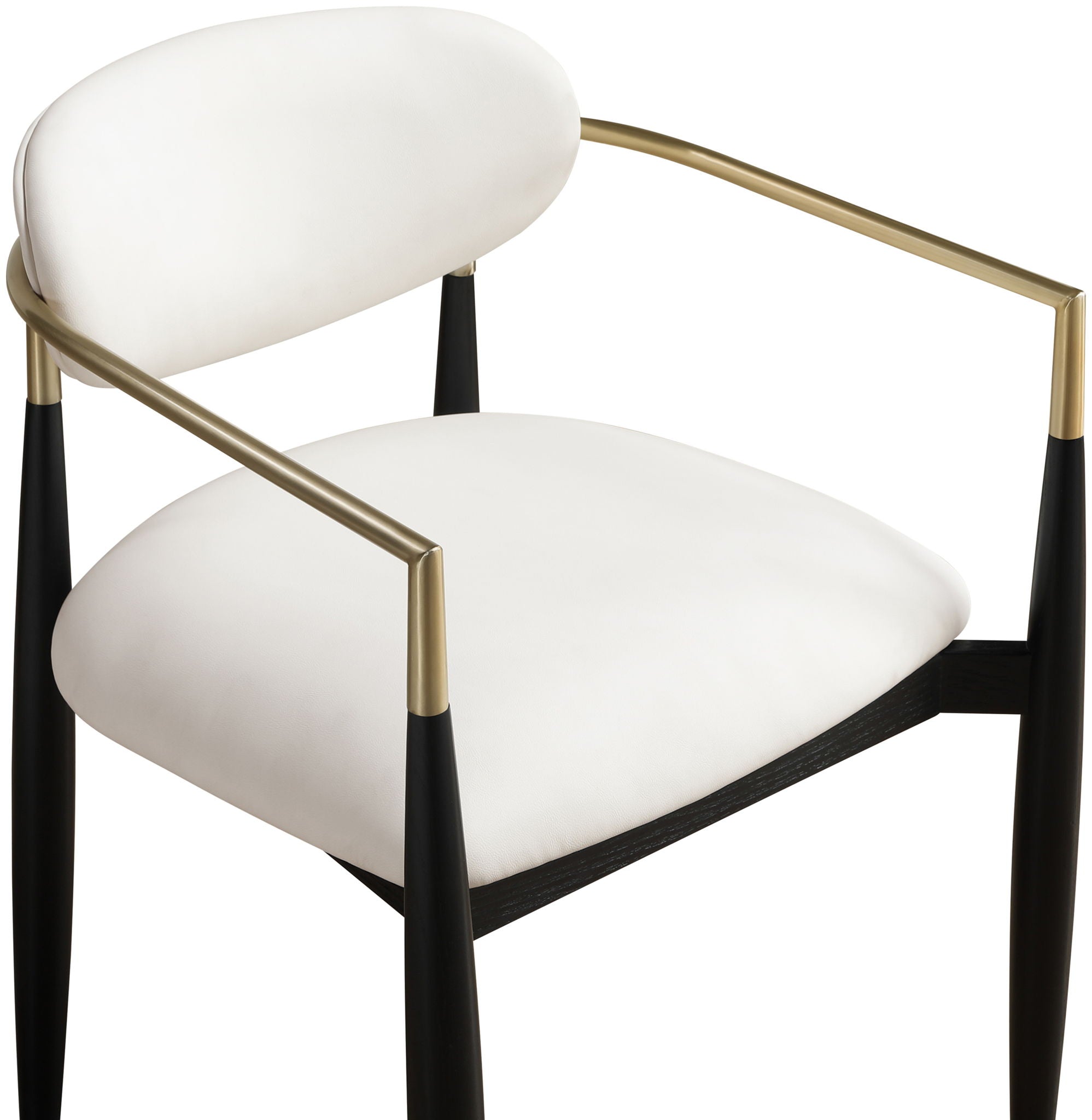 Riccio - Faux Leather Dining Arm Chair (Set of 2) - Black And Gold Frame