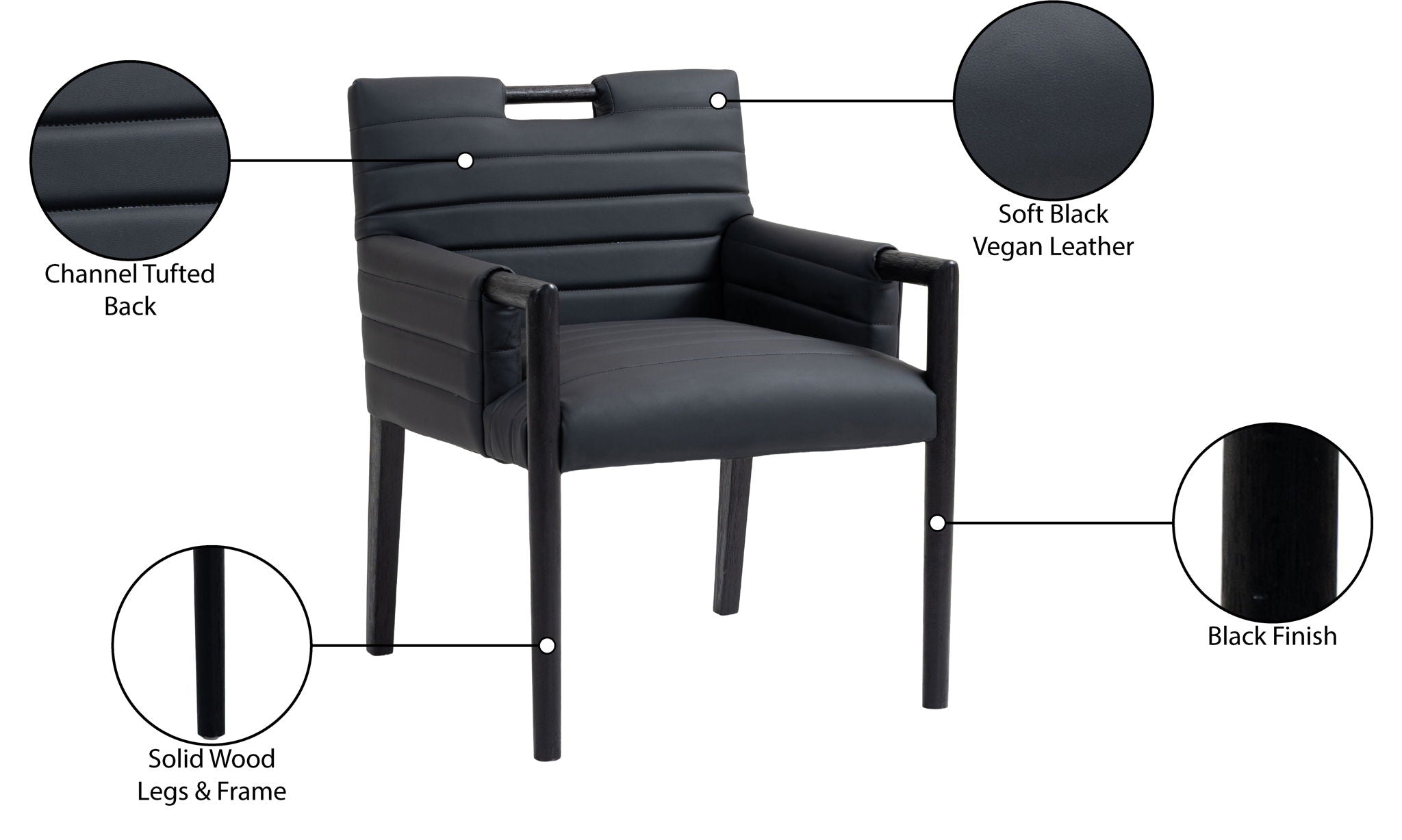 Aimee - Dining Arm Chair - Black Legs