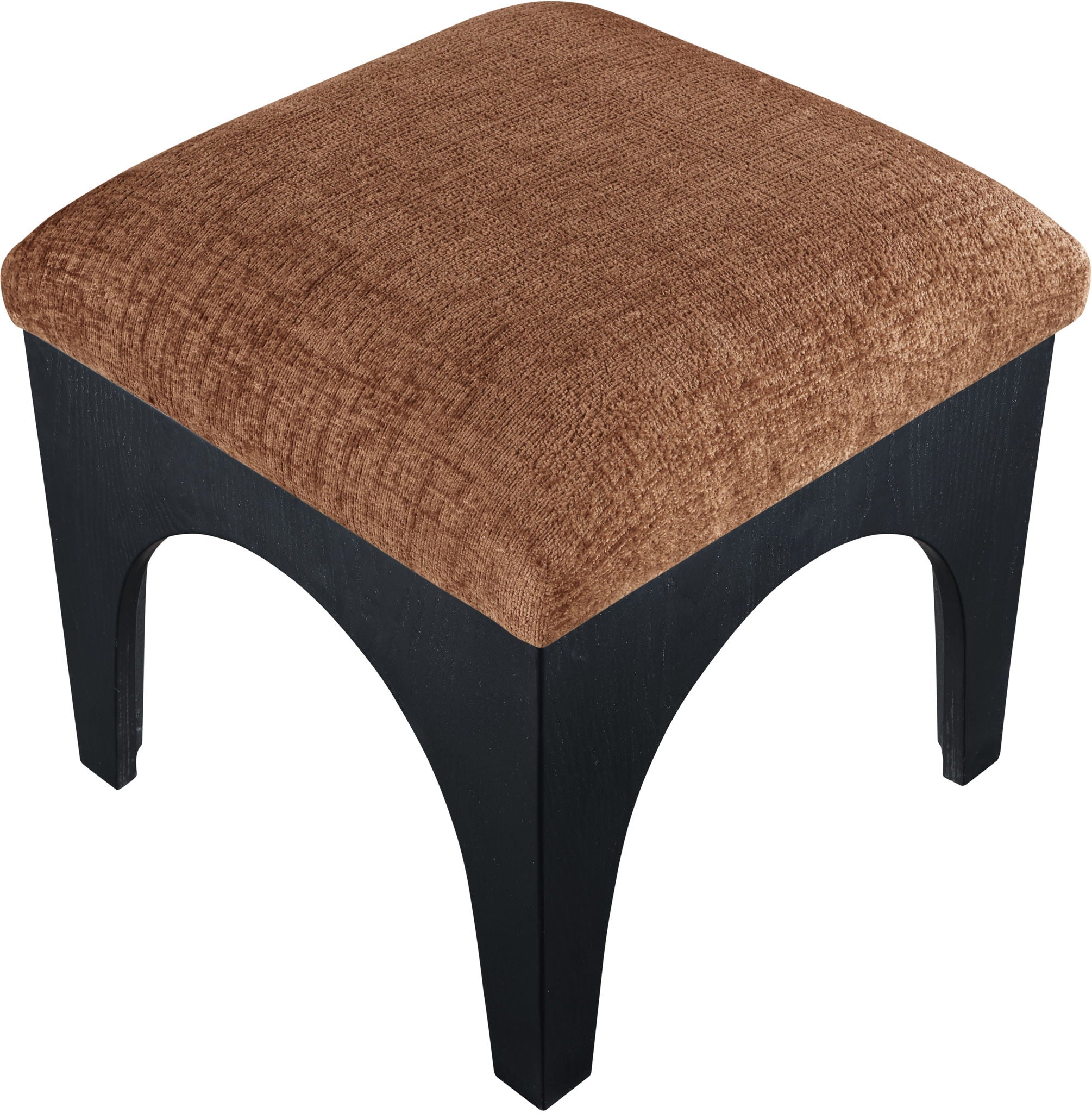 Lawson - Chenille Fabric Ottoman - Black Base