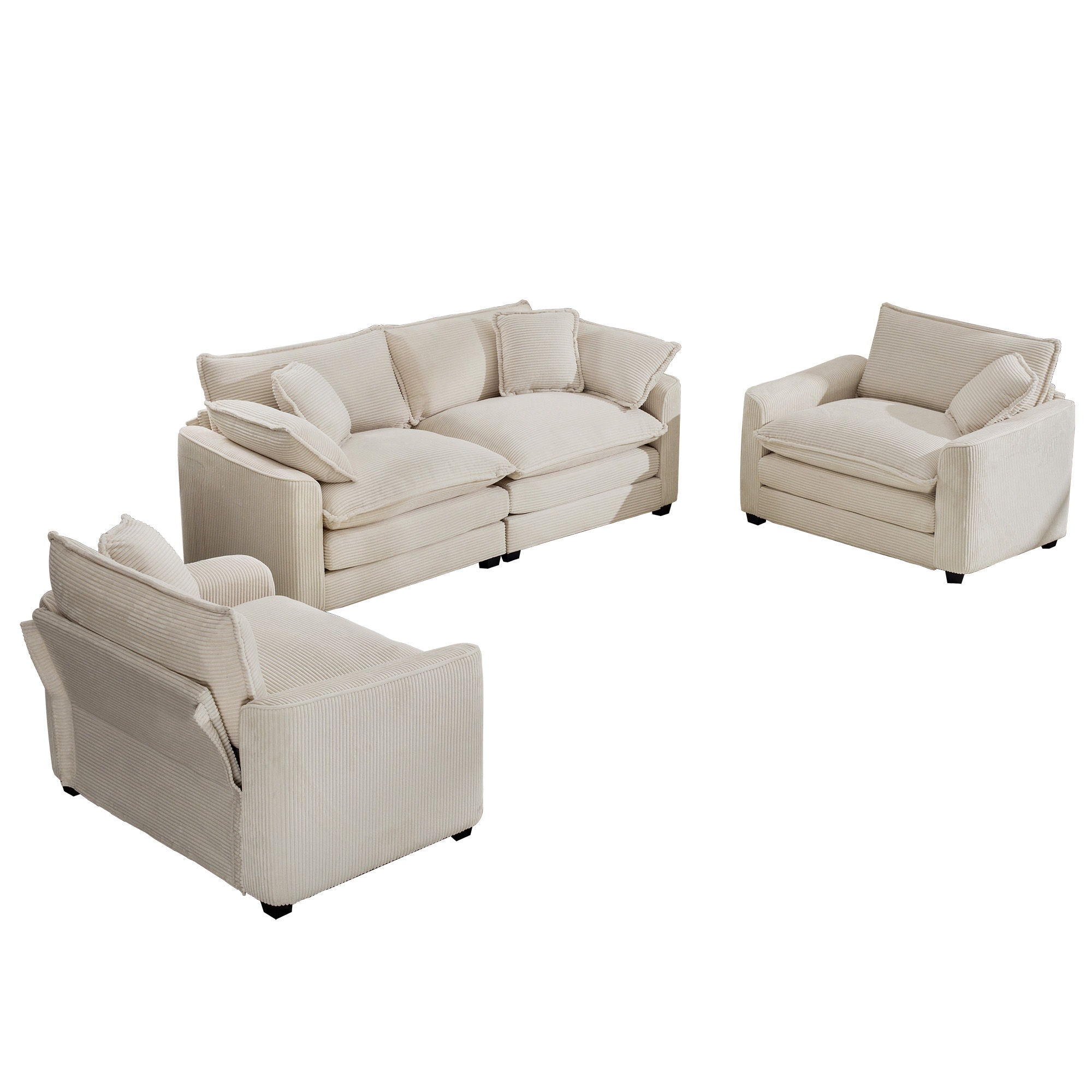 Elegant Oversized Sectional Sofa Set With Deep Seats And Flexible Layout