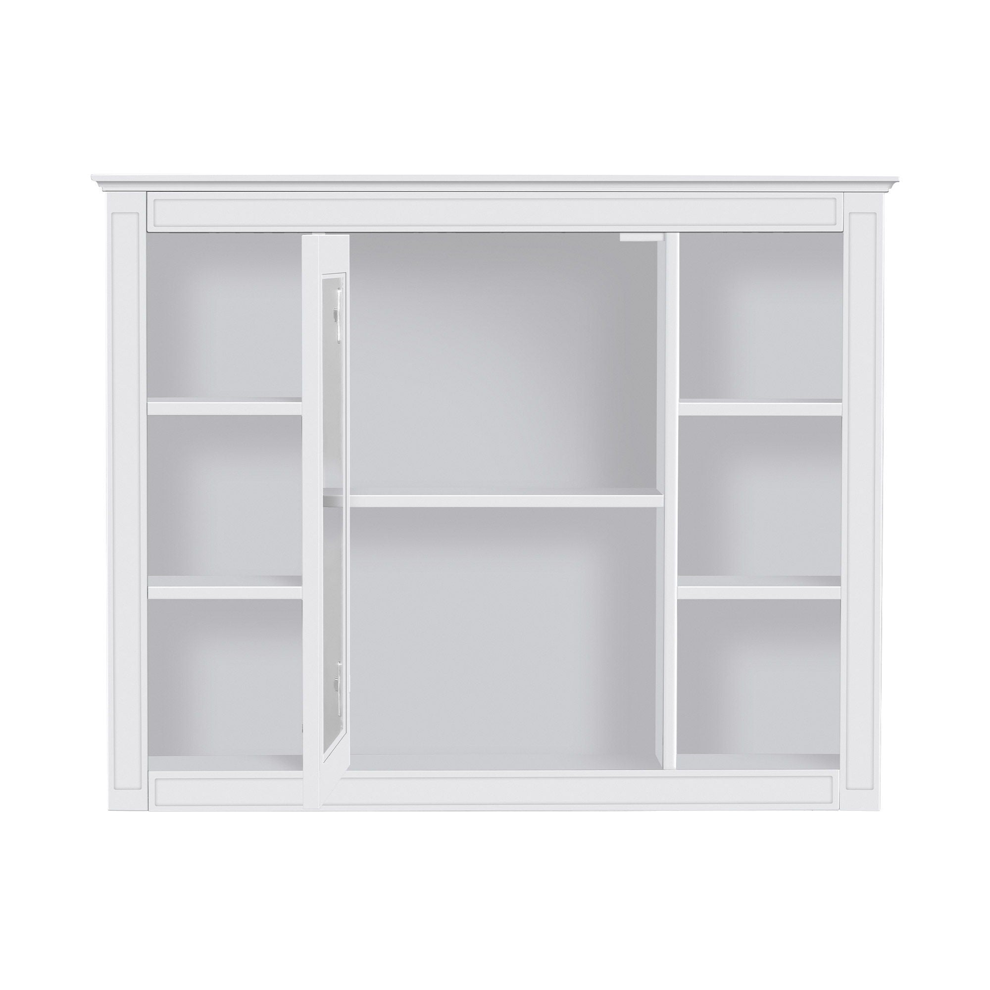 Bathroom Vanity With Mirror Cabinet, Single Sink With 2 Soft Closing Doors And 4 Drawers