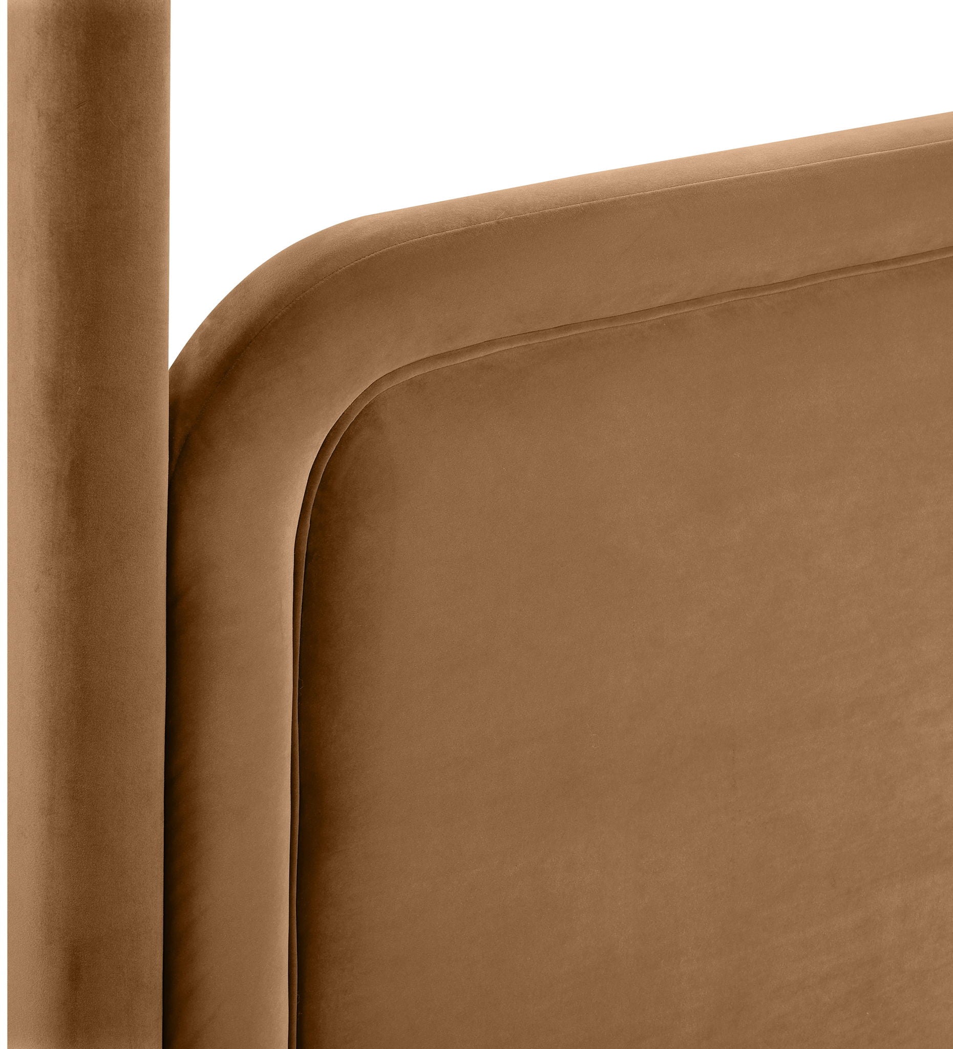 Salina - Velvet Upholstered Bed - Saddle