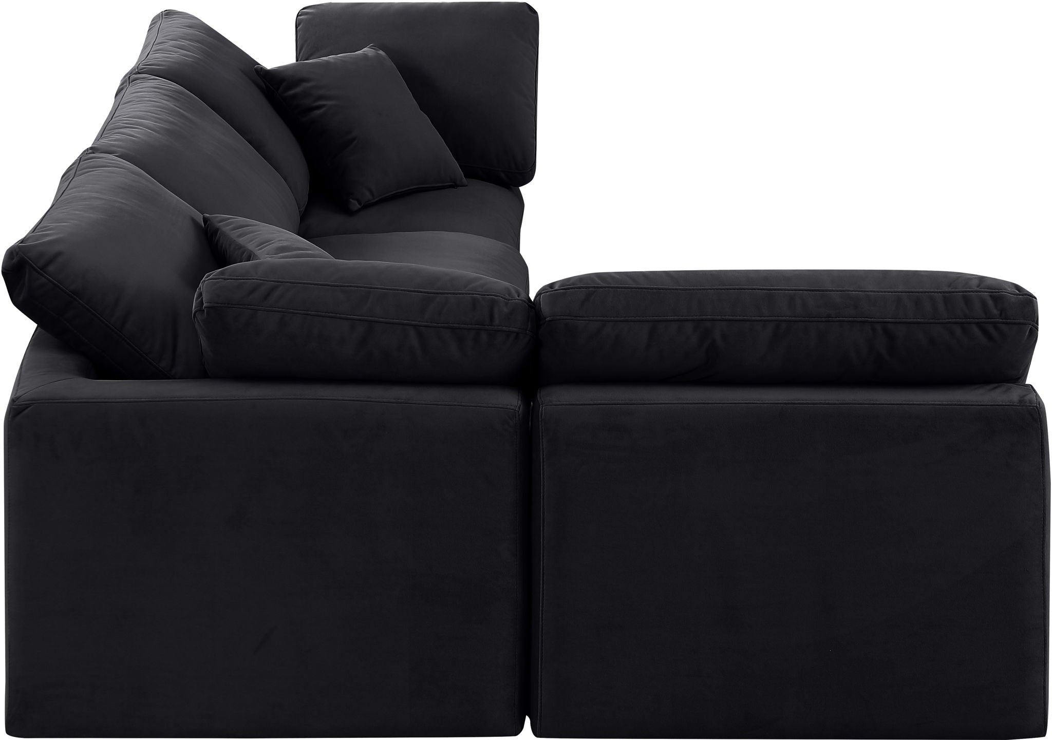 Indulge - Velvet 4 Piece Modular Sectional
