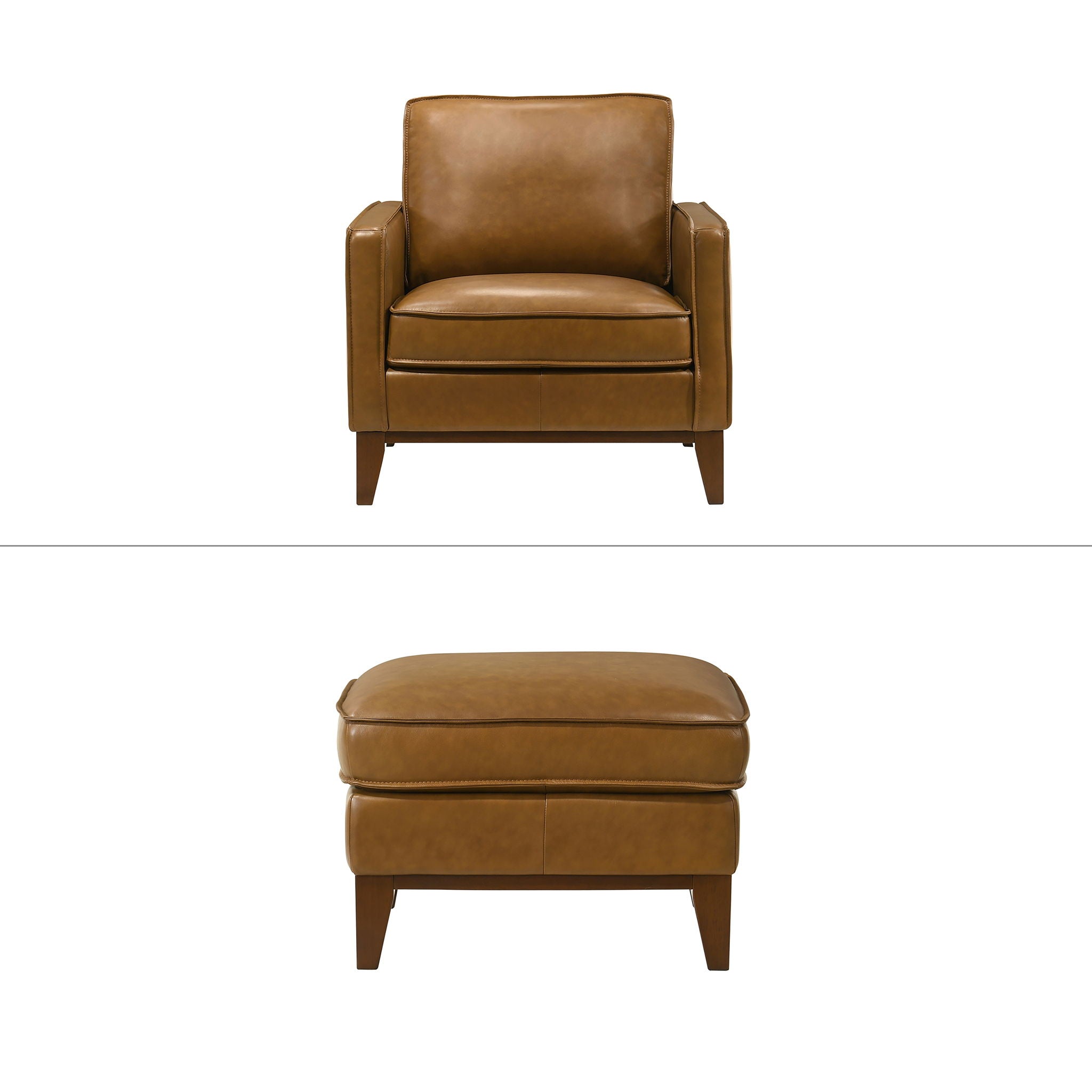 Caspar - Chair & Ottoman - Caramel