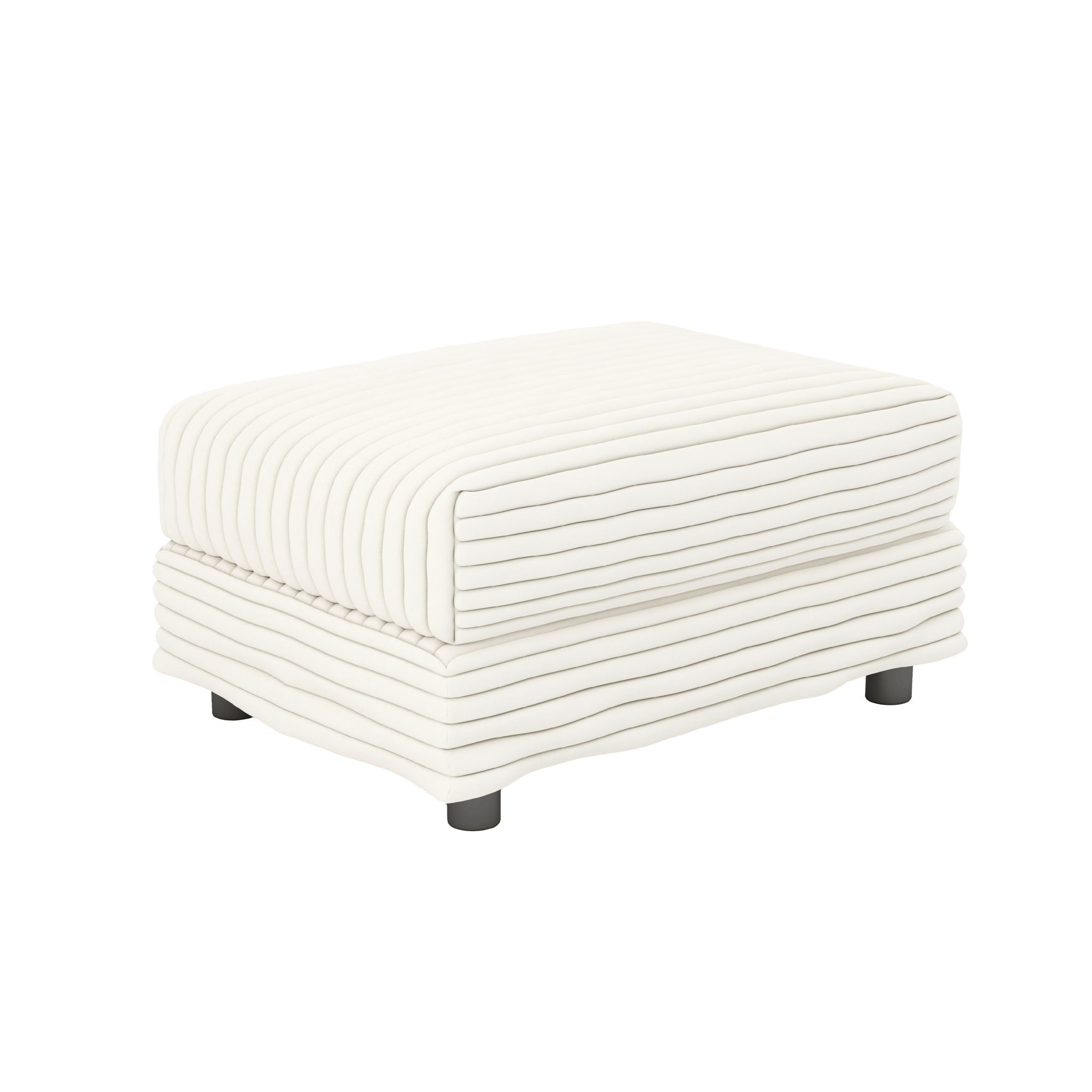 Deep Seat Convertible Sofa With Soft Pillows And Ottomans