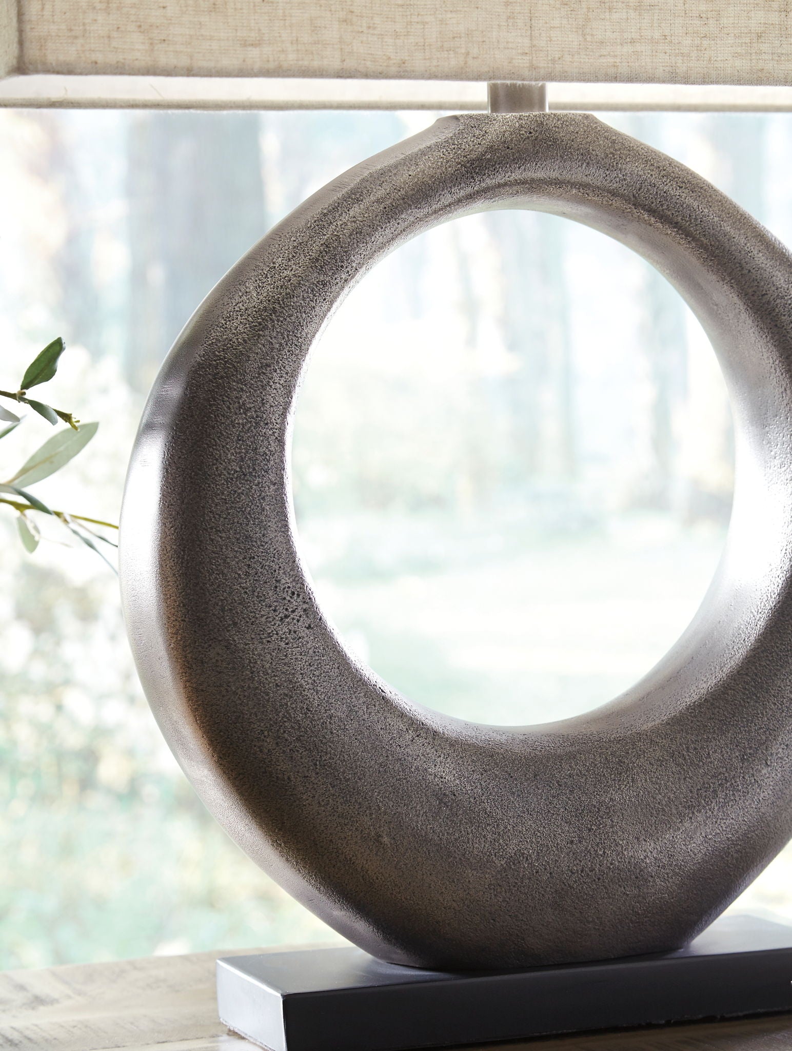 Saria - Metal Table Lamp - Antique Silver Finish