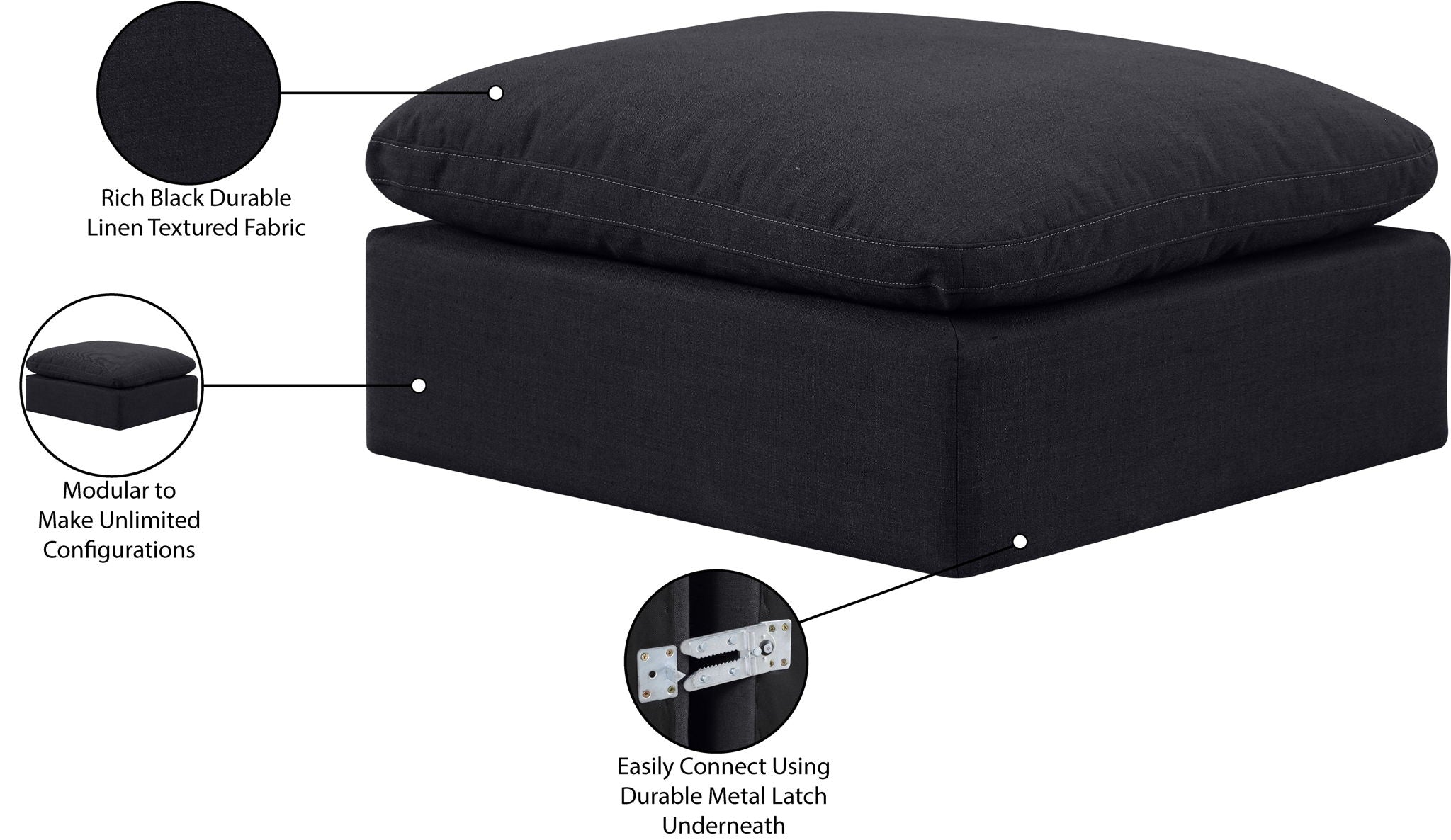 Indulge - Linen Ottoman
