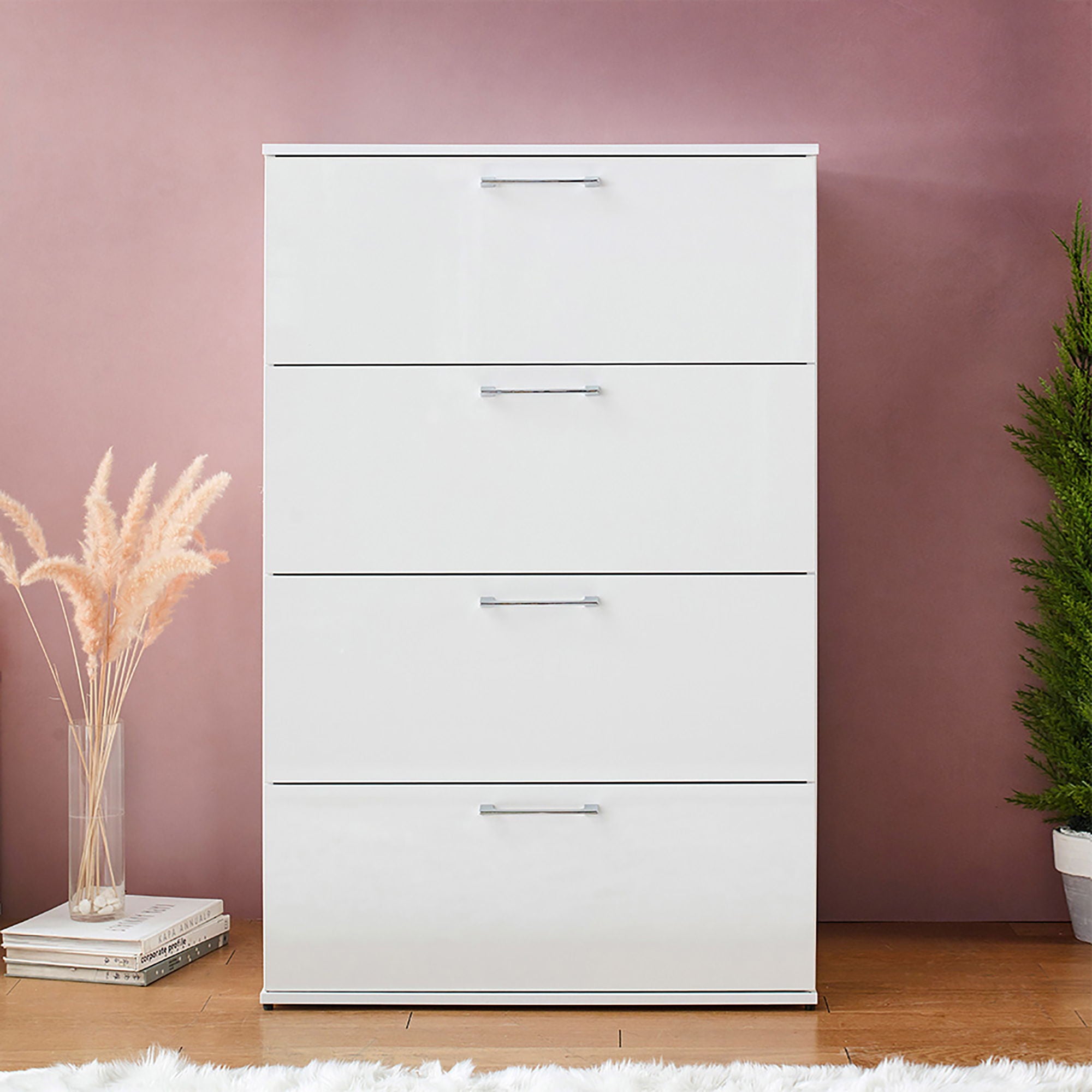 Bliss - Glossy 4 Drawer Jumbo Chest With Extra Deep Storage