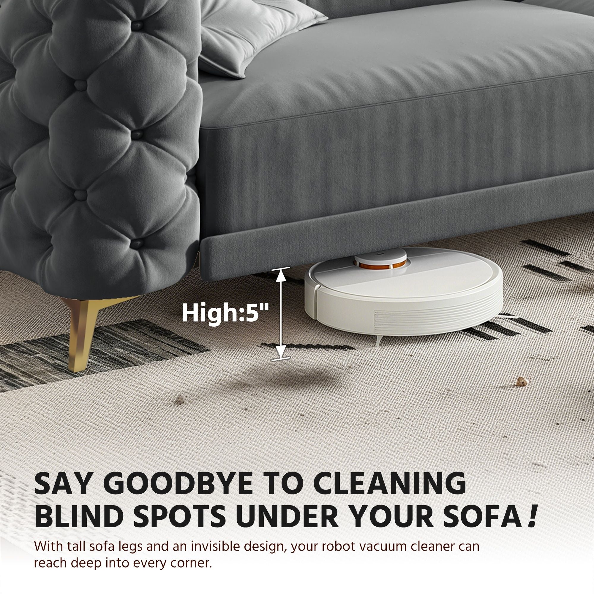 3 In 1 Convertible Sleeper, Deep Seat Pull Out Sofa Bed, Button Tufted