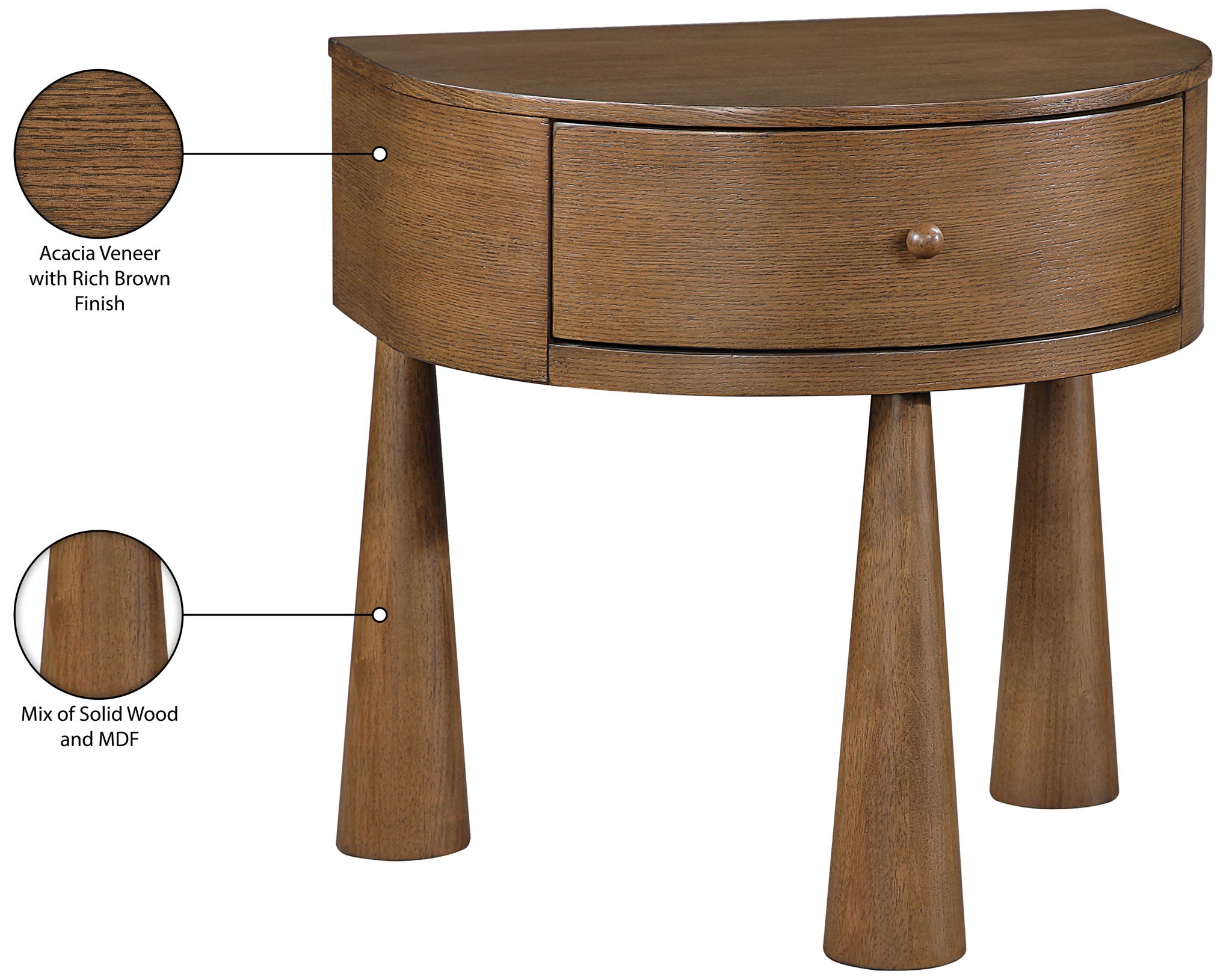 Oasis - Acacia Veneer And Solid Wood Night Stand