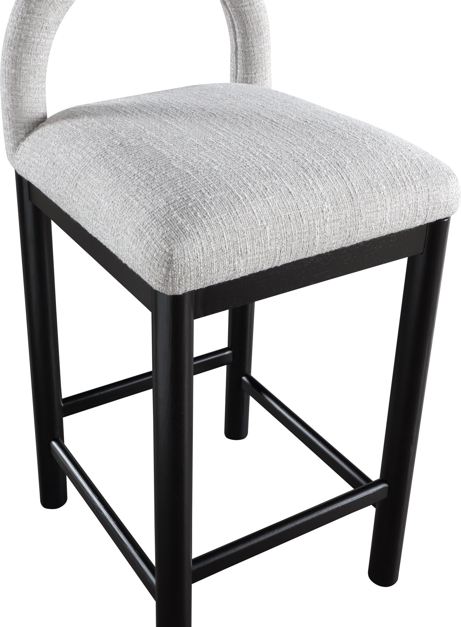 Conrad - Linen Counter Stool With Black Legs