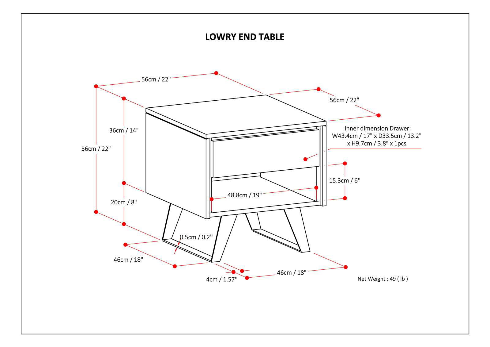 Lowry - Handcrafted End Table