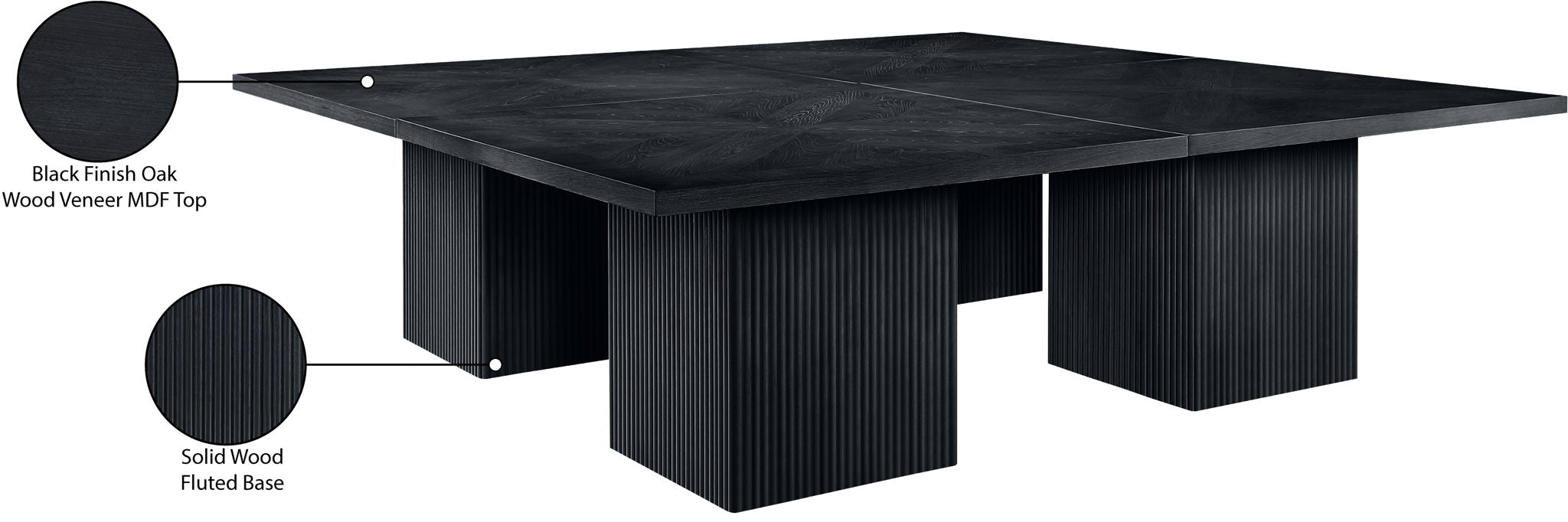 Belinda - Mid-Century Modern Modular Dining Table - Black