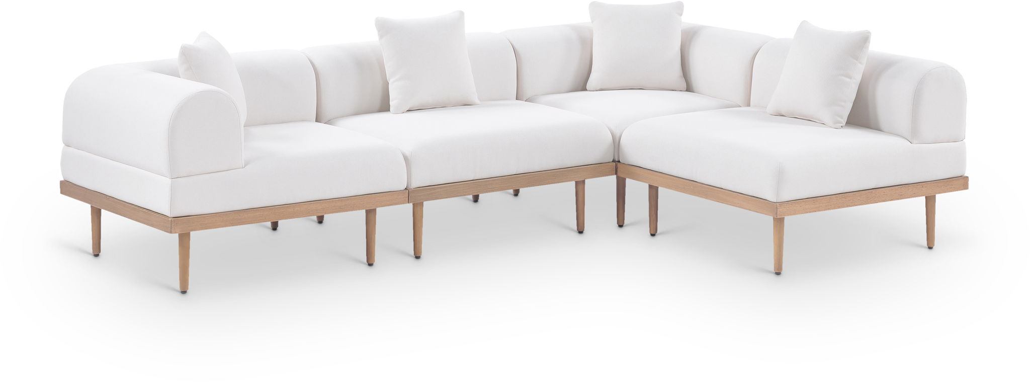 Laguna - 4 Piece 106.5" Upholstered Outdoor Patio Modular Sectional