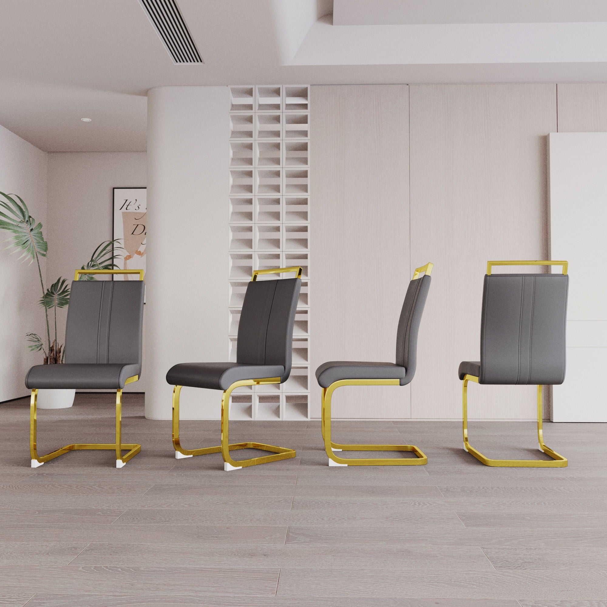 Side Dining Room Chair, Padded Seat High Back