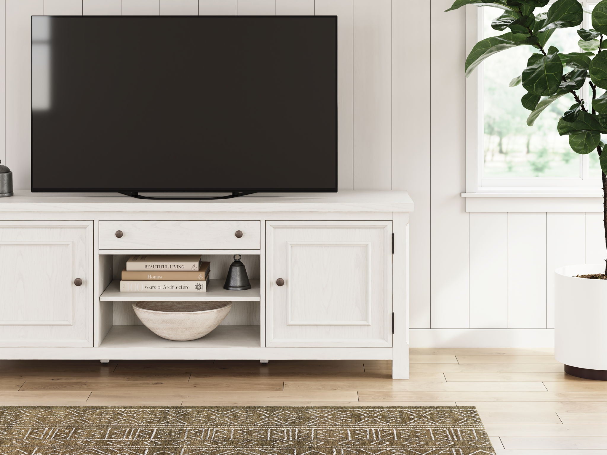 Robbinsdale - Extra Large TV Stand - Antique White