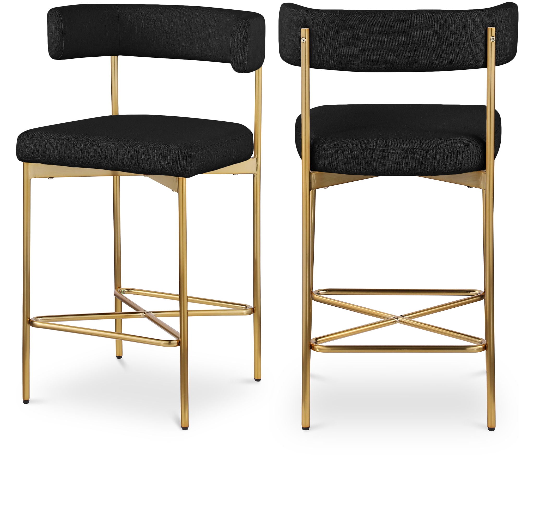 Rivage - Durable Stool With Gold Frame (Set of 2)