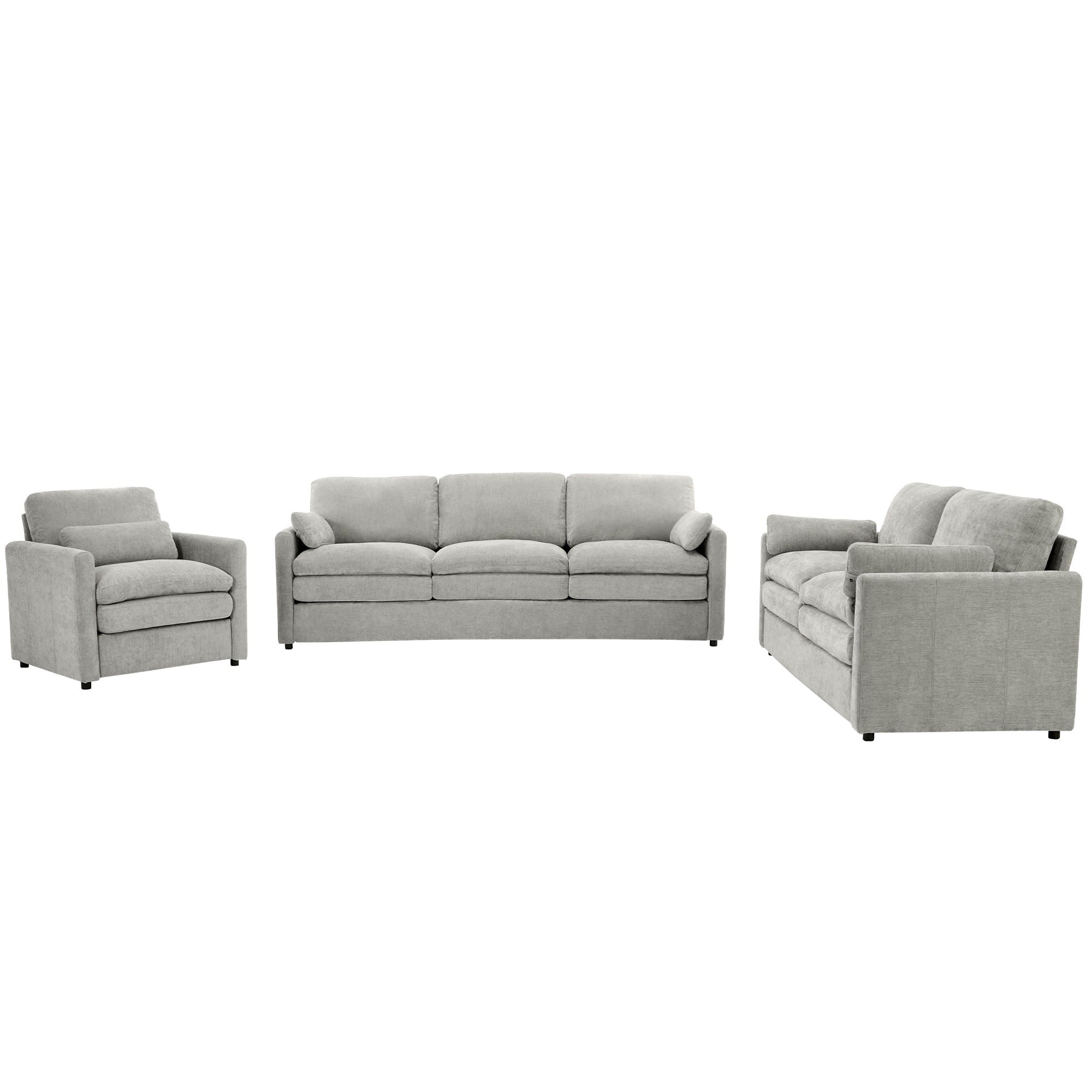 Cozy Upholstered Sofa Set For Living Room