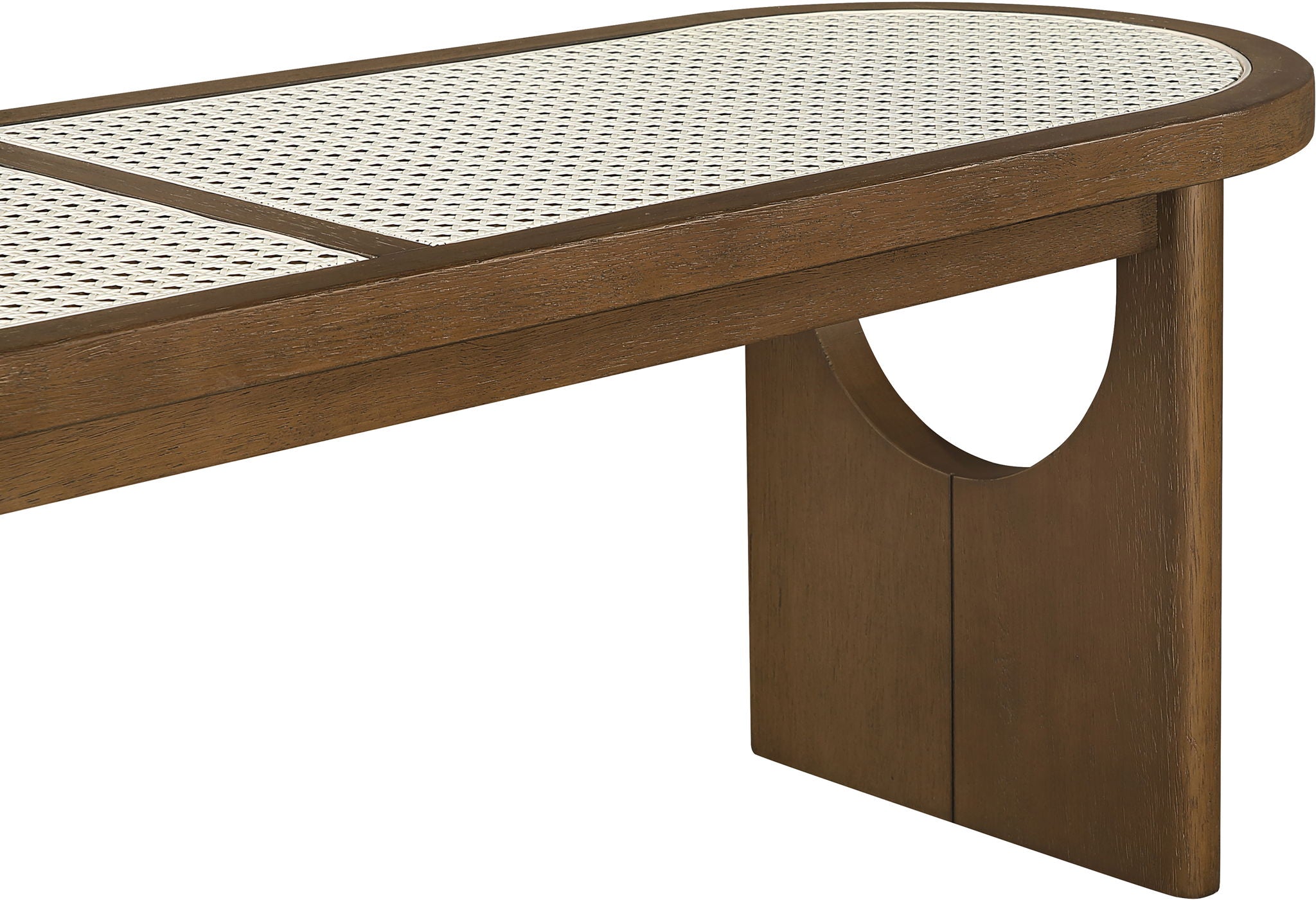 Canovia - Solid Wood And Faux Cane Bench
