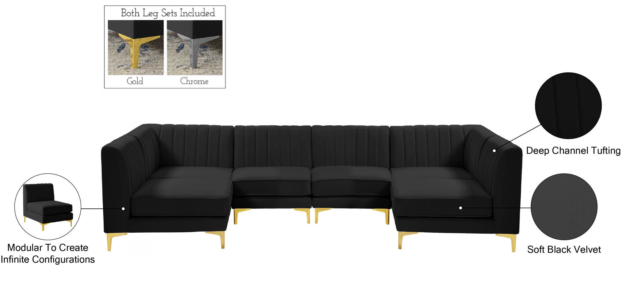 Alina - 6 Piece Modular U-Shaped Sectional