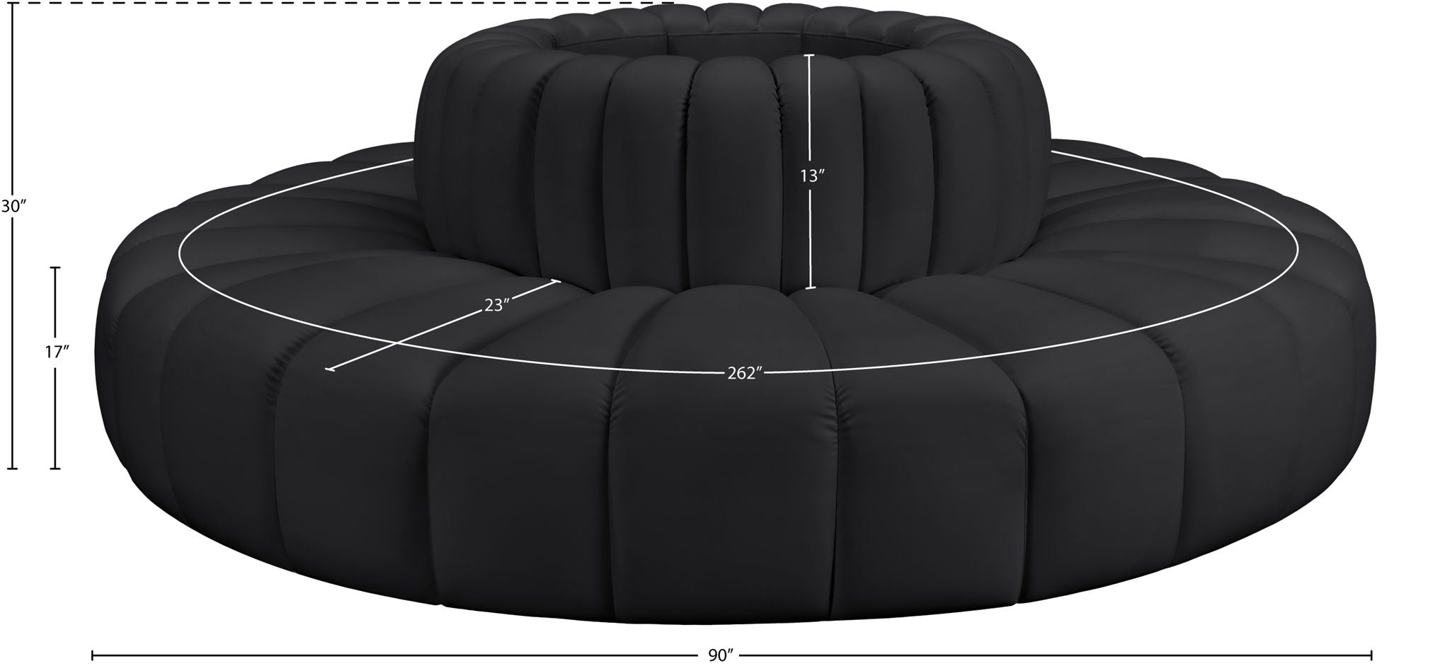 Arc - Faux Leather 8 Piece Round Modular Sofa