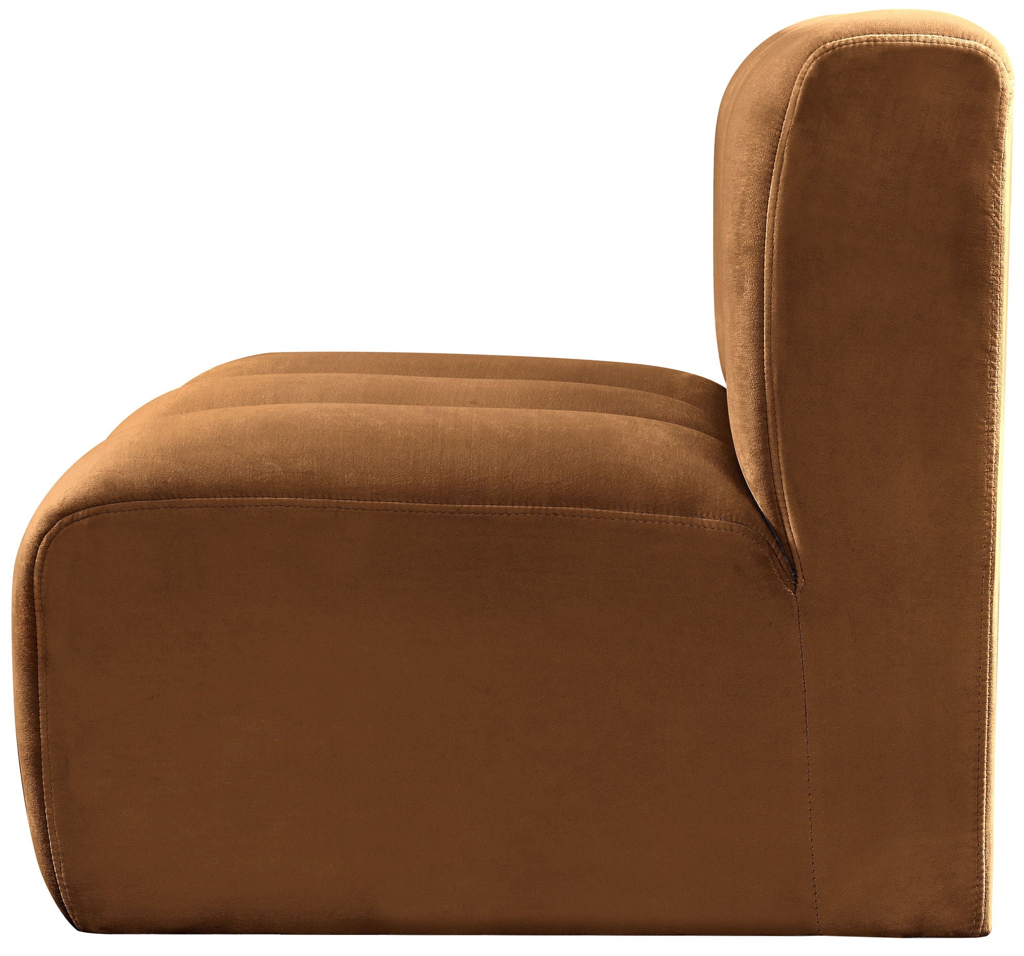 Arc - Velvet Straight Chair - Saddle
