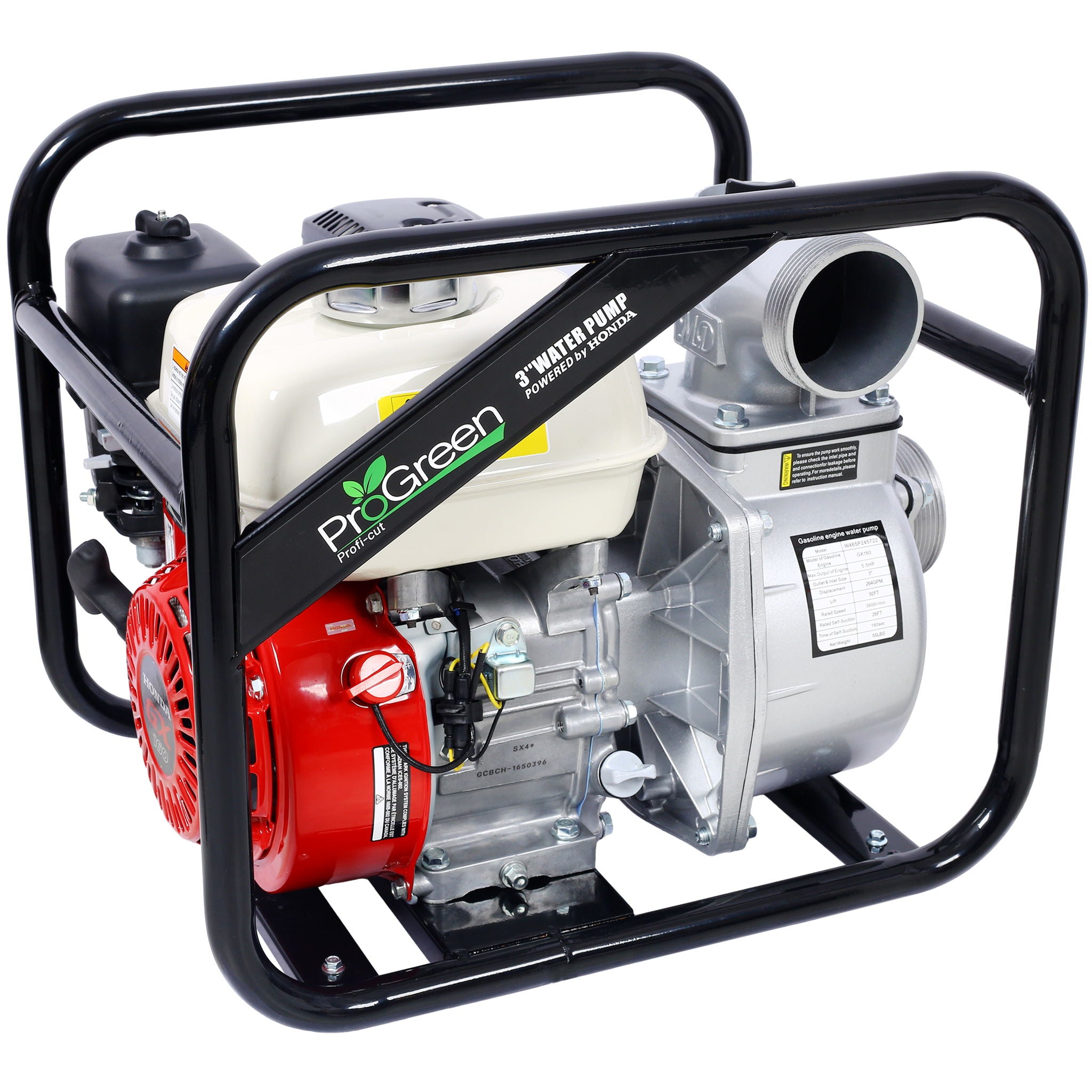 Honda - Gx160 Engine Water Pump 3" 264Gpm With 3In Npt Coupler - Black / Red