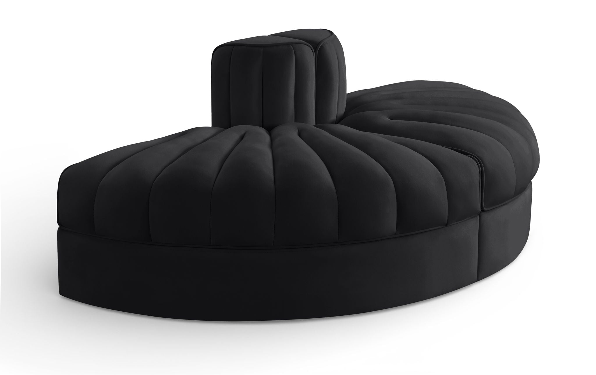 Rummi - Velvet Performance Fabric Upholstered 2 Piece Rounded Modular Loveseat