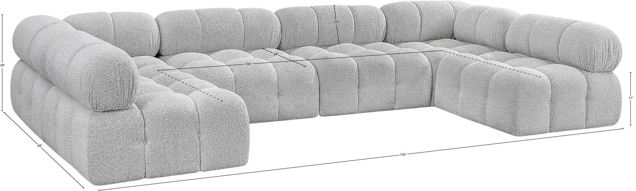 Ames - 6 Piece Fabric Modular Sectional