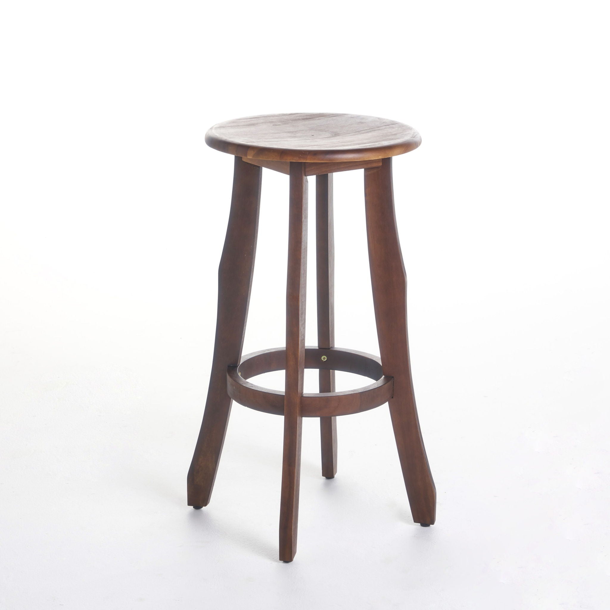 Primrose - Outdoor Acacia Wood Barstools With Foot Rest, (Set of 2) - Dark Brown