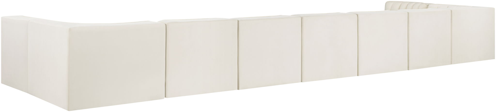 Rummi - Armless Velvet Performance Fabric Upholstered 9 Piece Modular Sectional