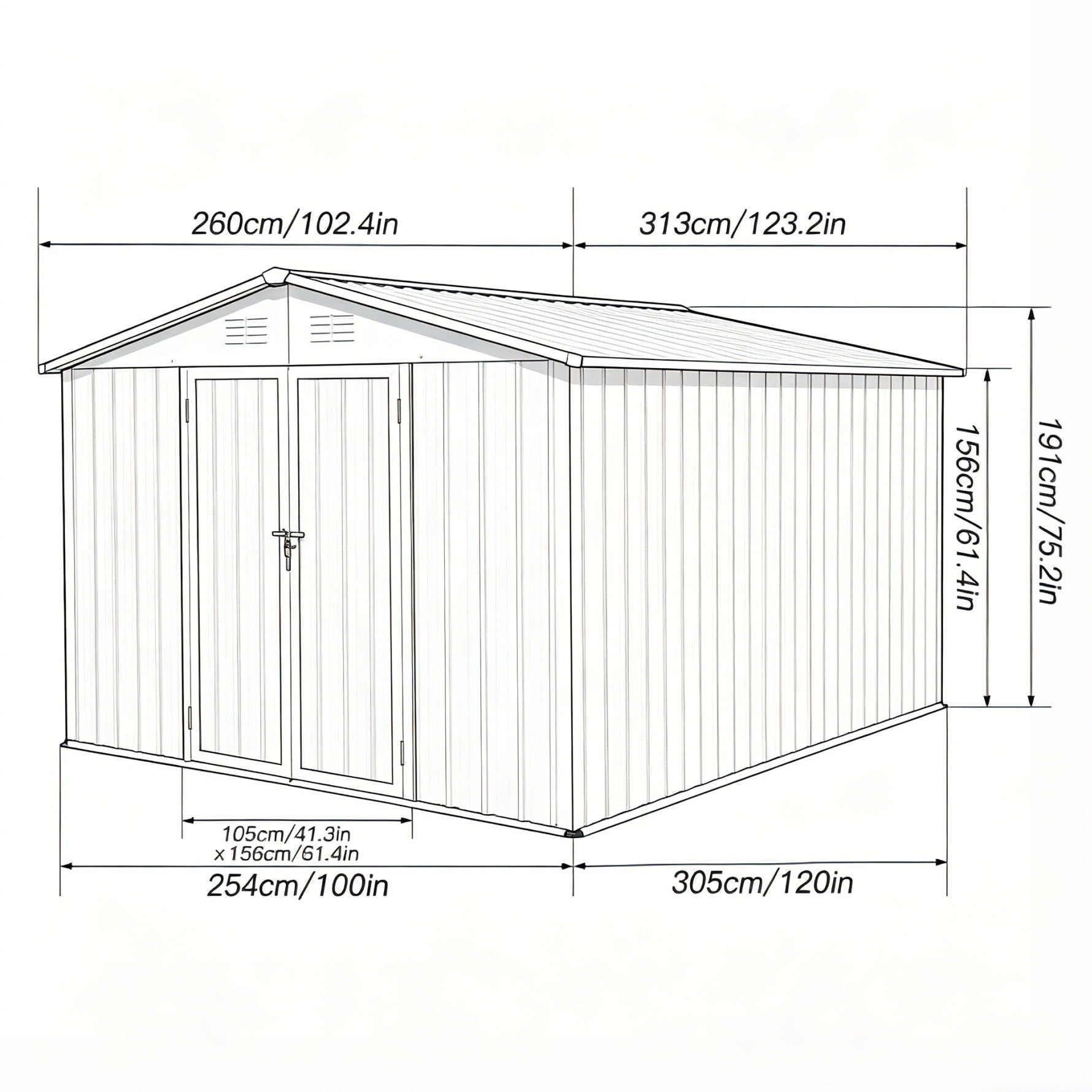 10' x 8' Garden Sheds Outdoor Storage Sheds