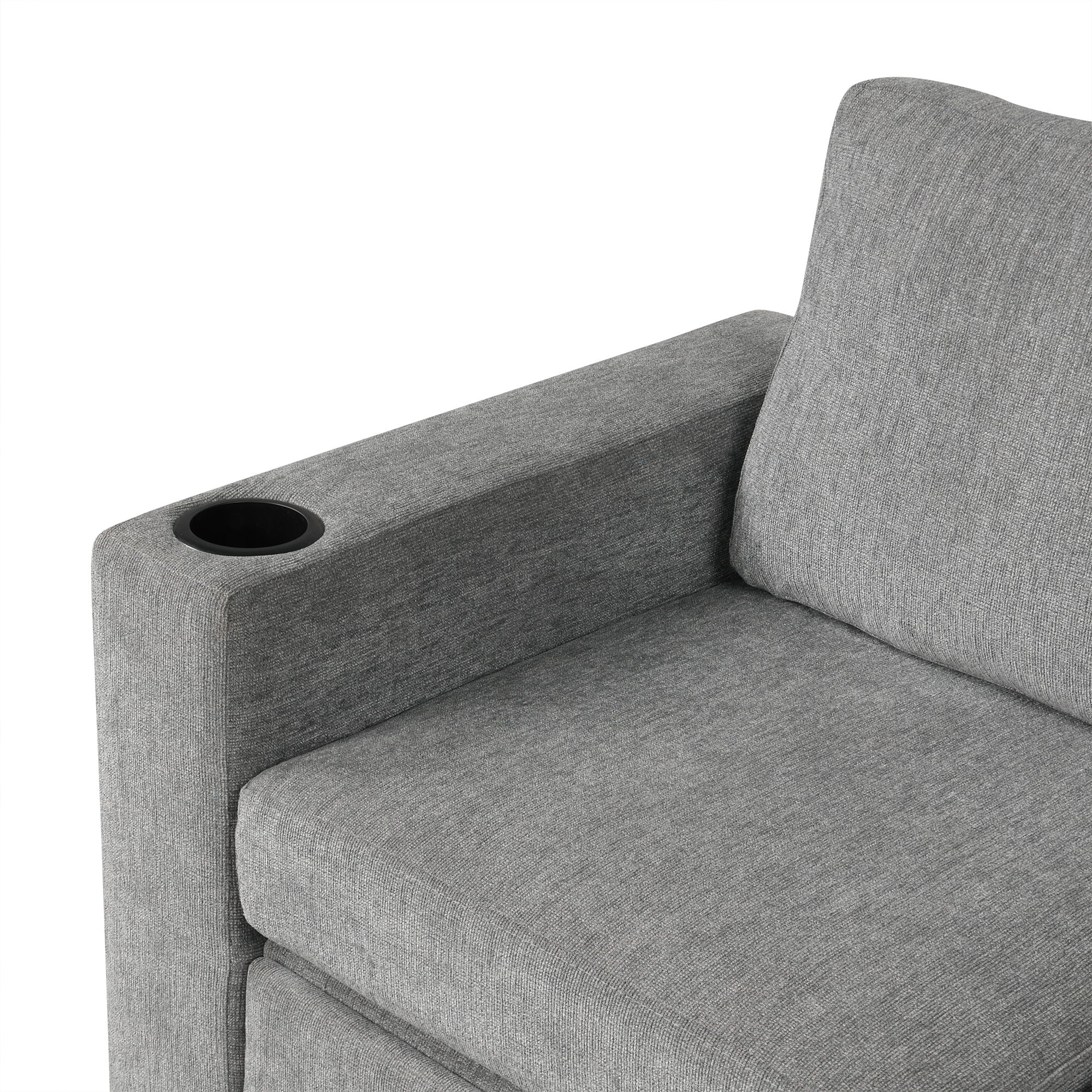 Convertible U-Shaped Sectional Sofa With Pull-Out Bed