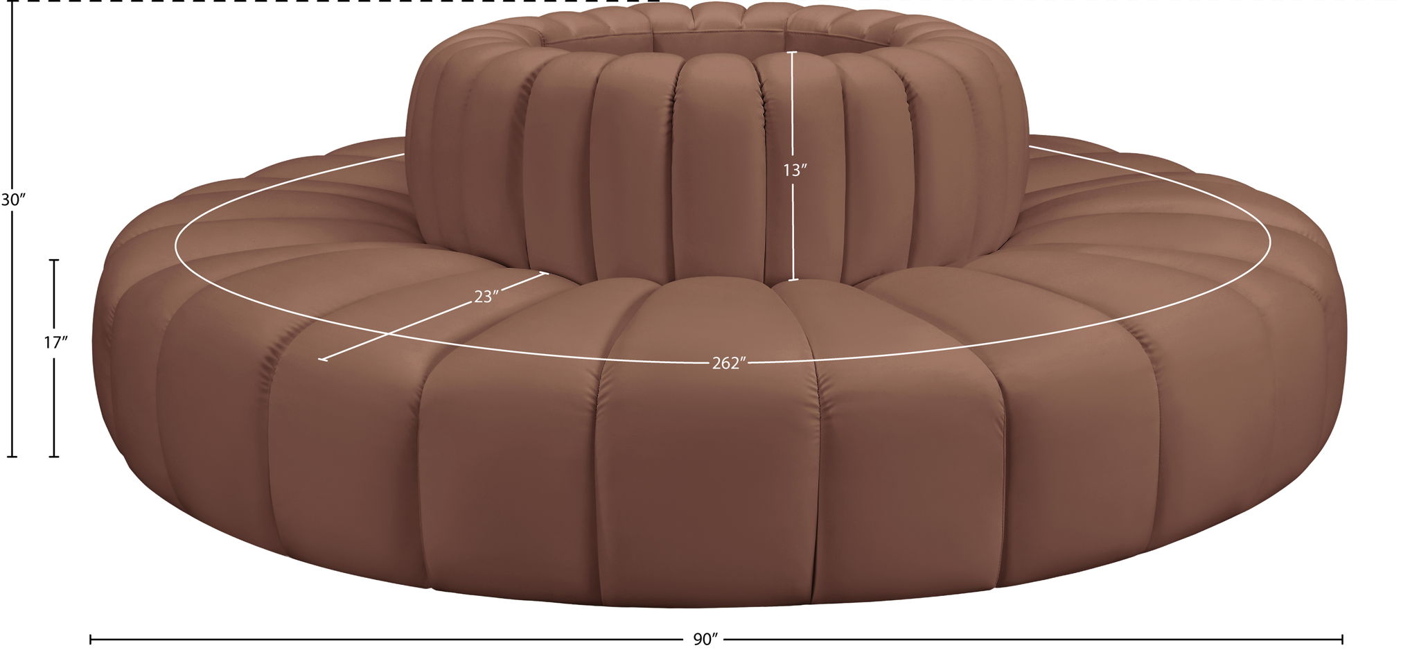 Arc - Faux Leather 8 Piece Round Modular Sofa